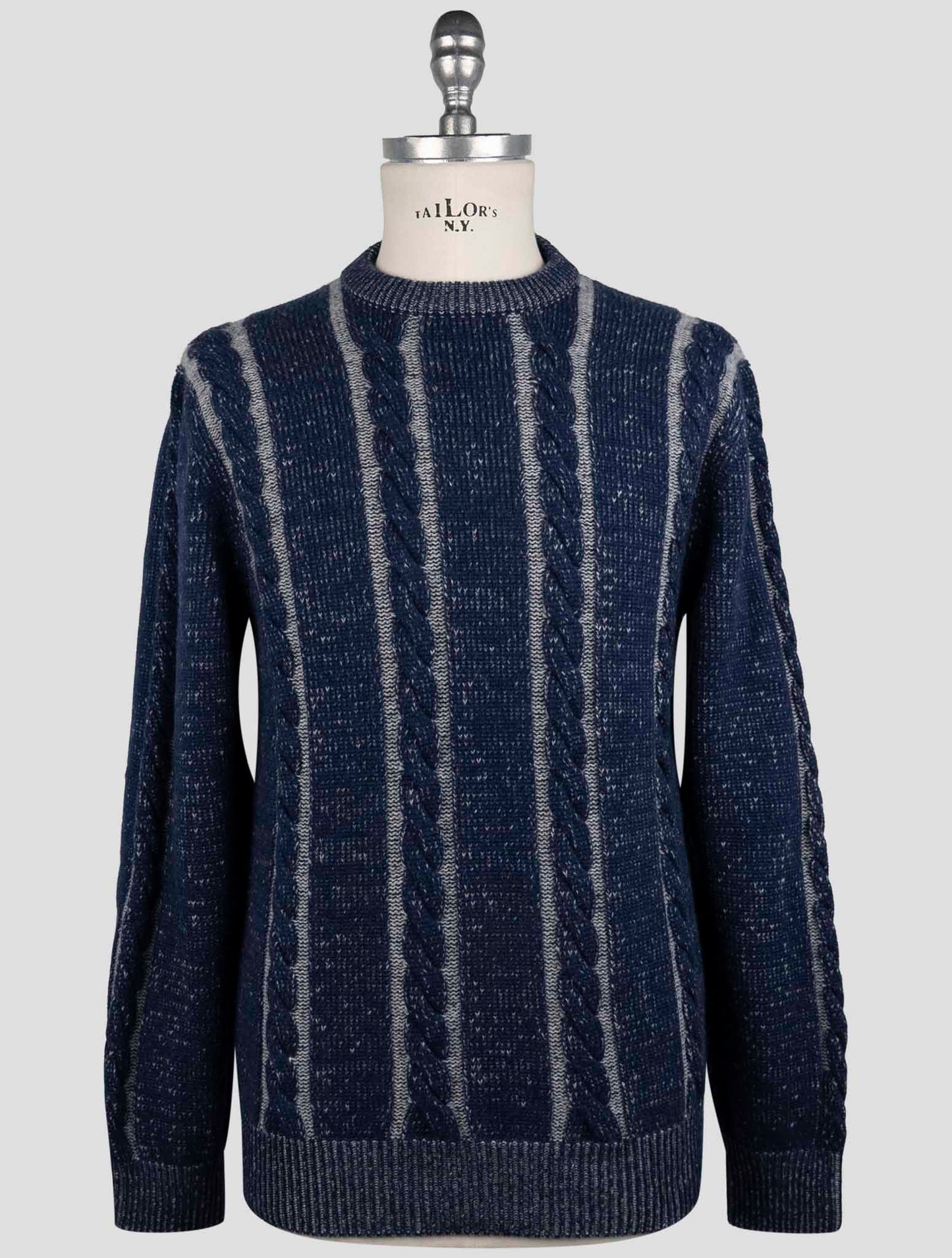 Kiton Blue Gray Cashmere Sweater Crewneck