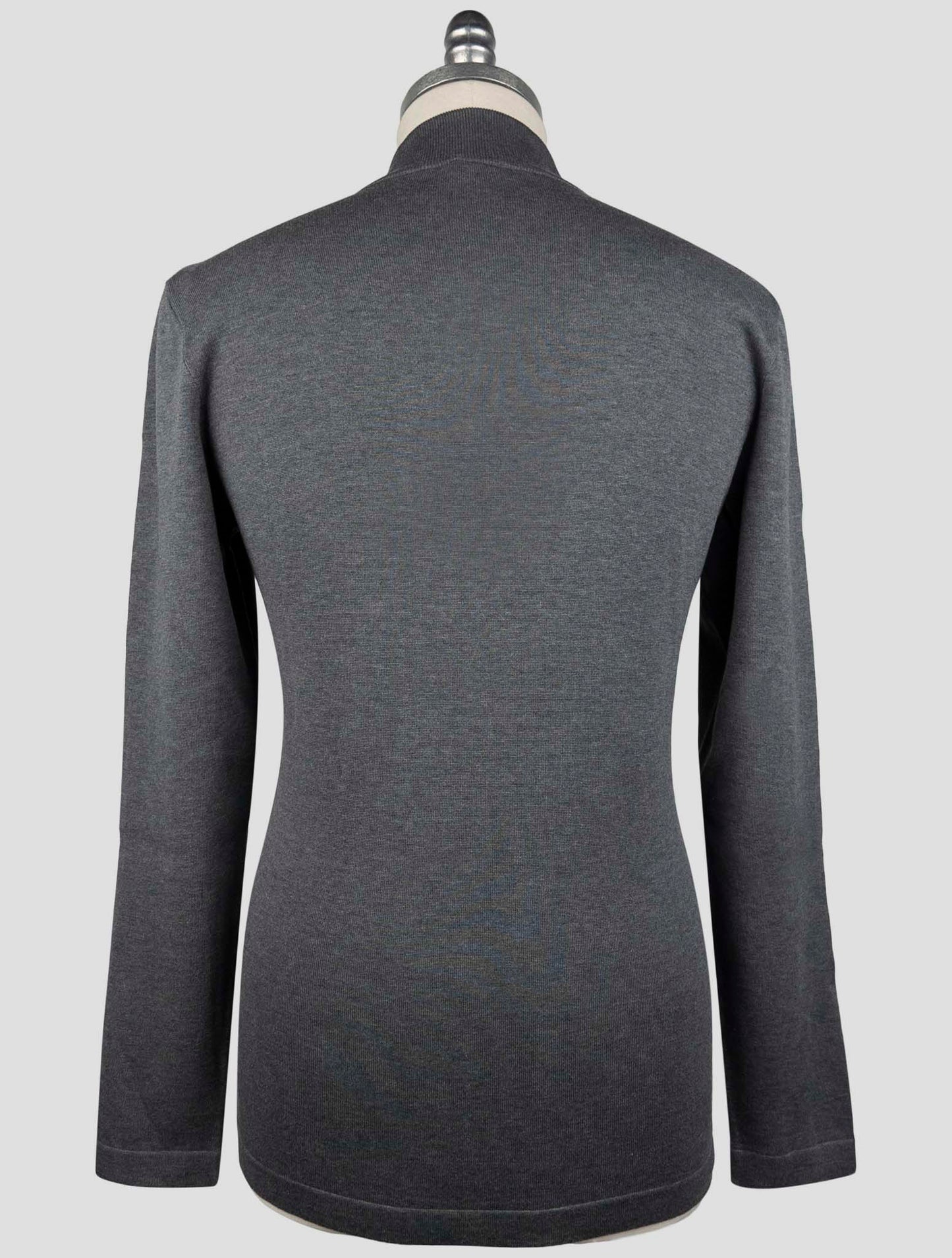 Kiton Gray Cotton Sweater Half Zip