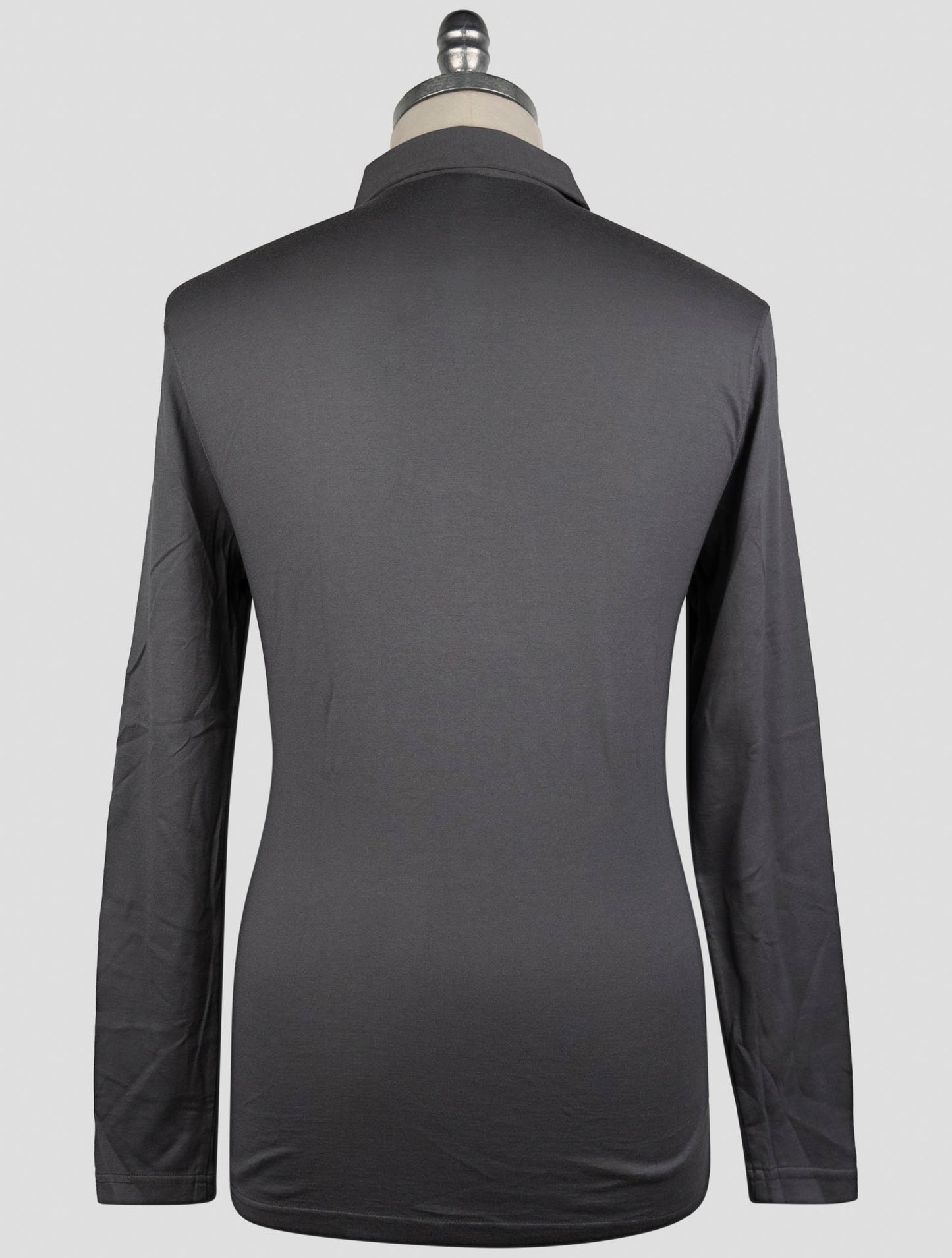 Kiton Gray Cotton Cashmere Sweater Polo