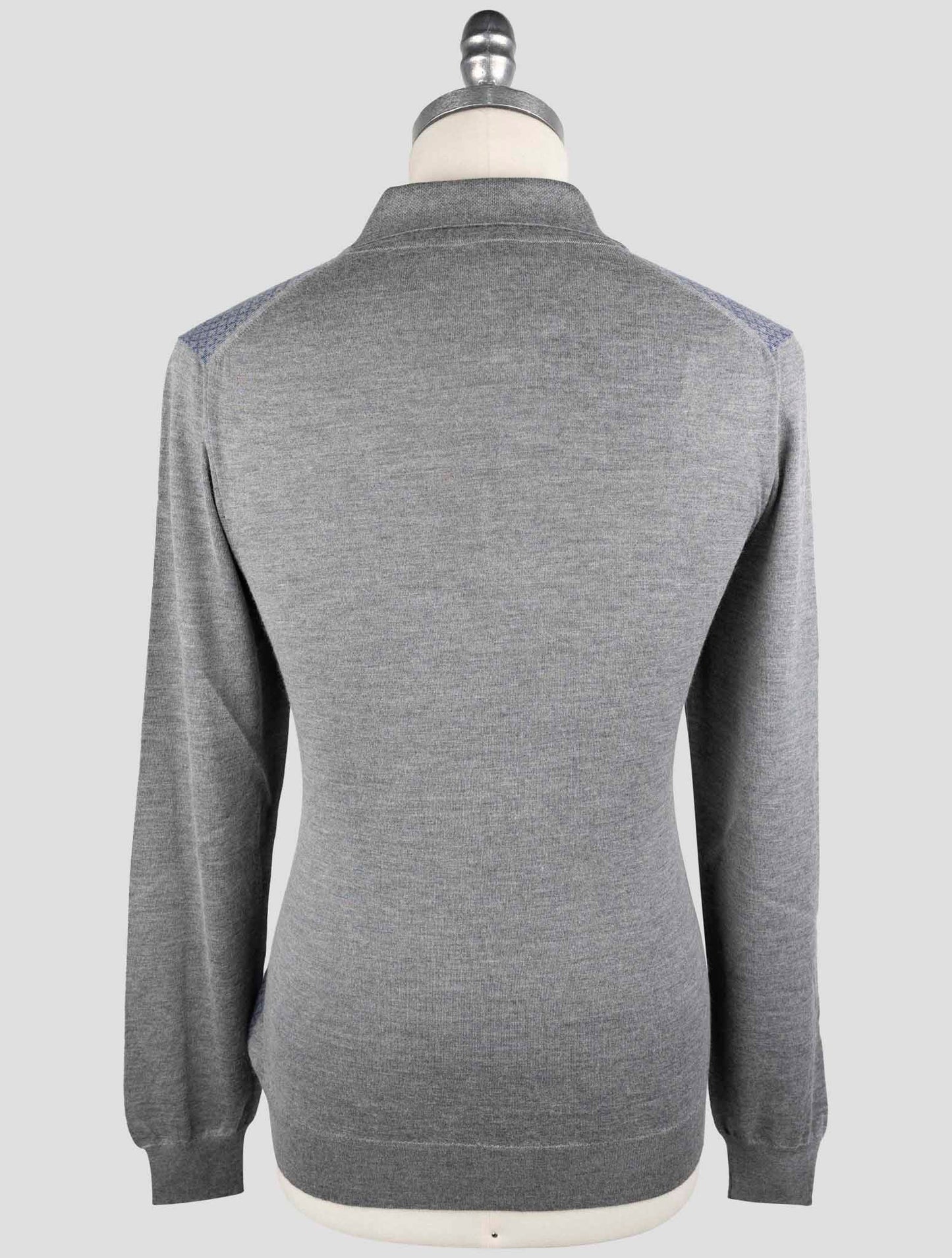 Kiton Blue Gray Silk Cashmere Sweater Polo