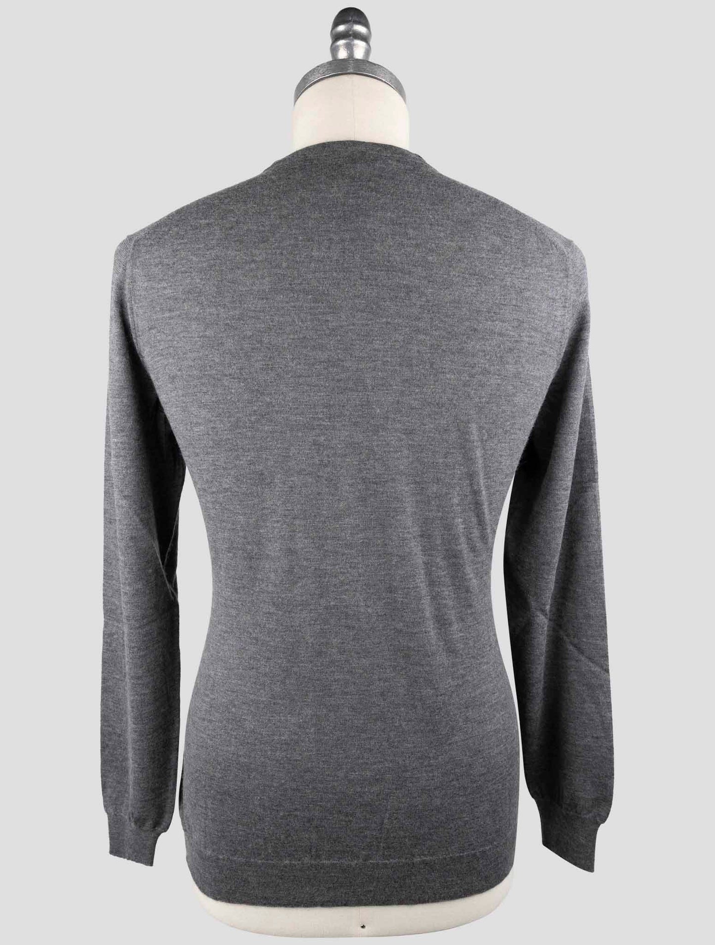Kiton Gray Cashmere Silk Sweater V-Neck