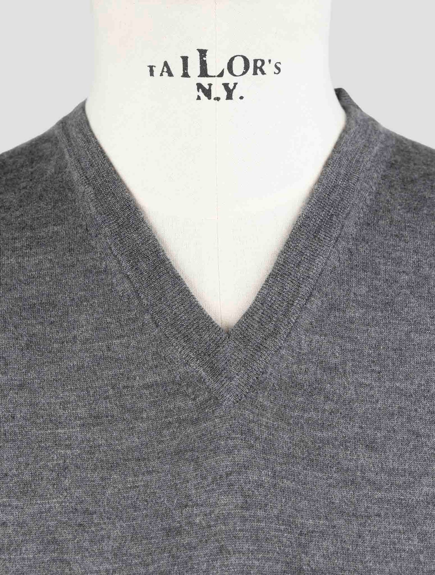 Kiton Gray Cashmere Silk Sweater V-Neck