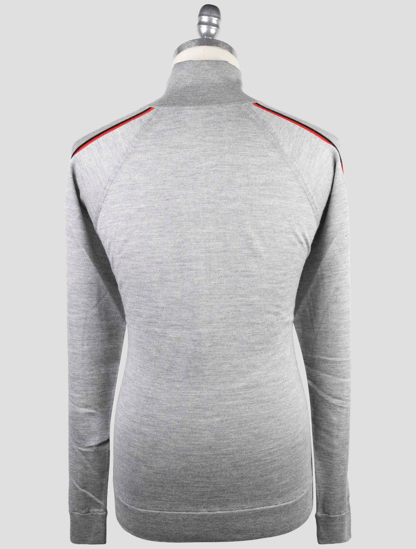 Kiton Gray Cashmere Silk Sweater Full Zip