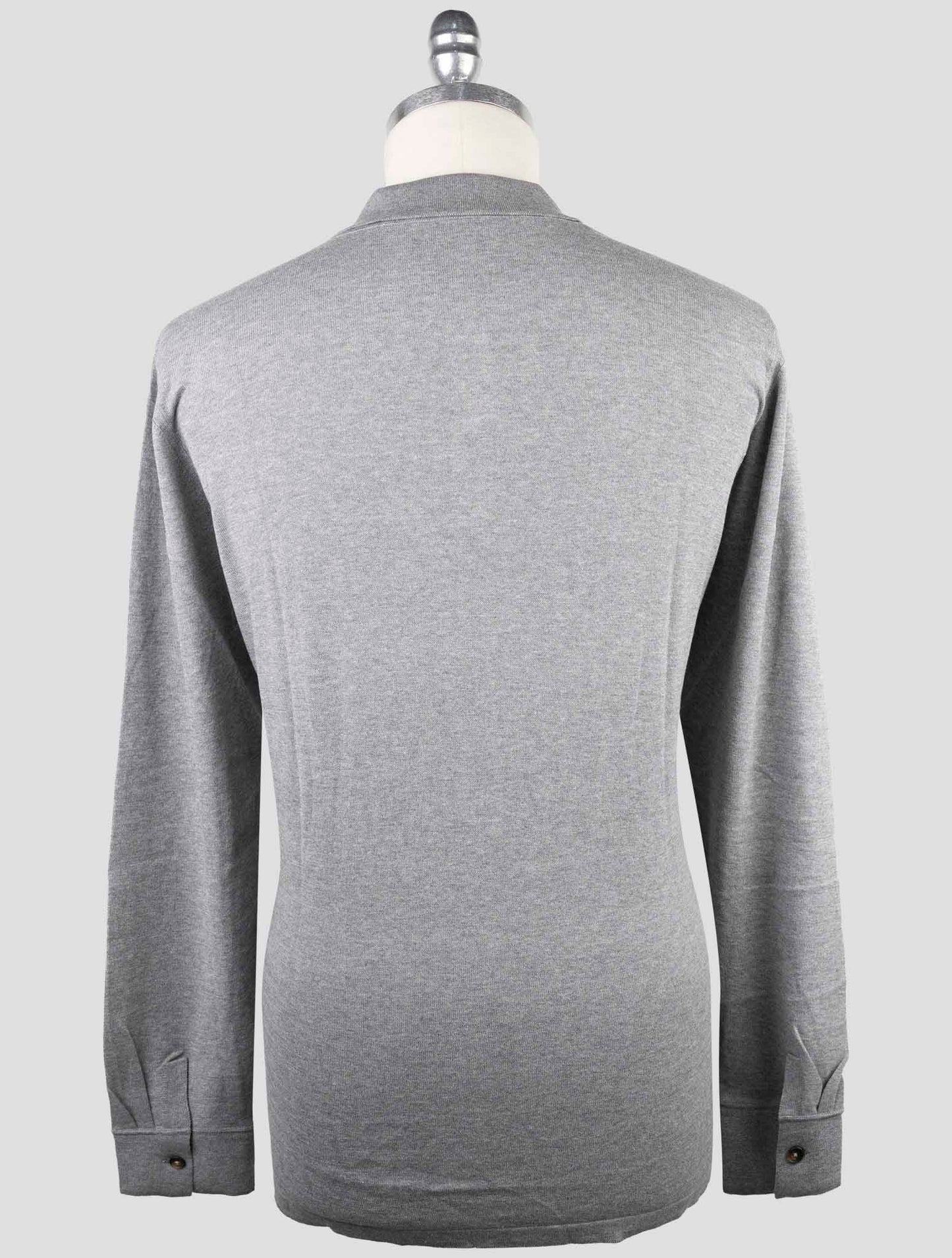 Kiton Gray Cotton Sweater Polo