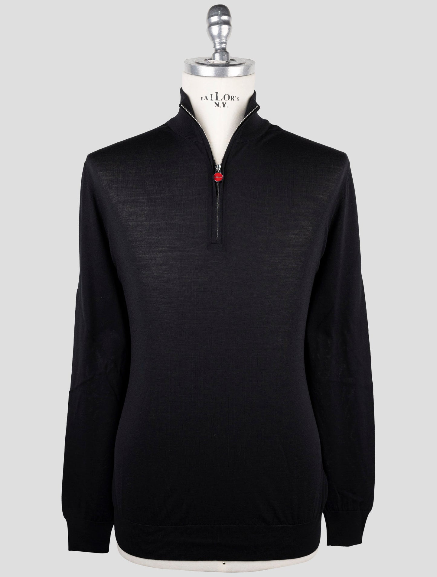 Kiton Black Wool Sweater Polo