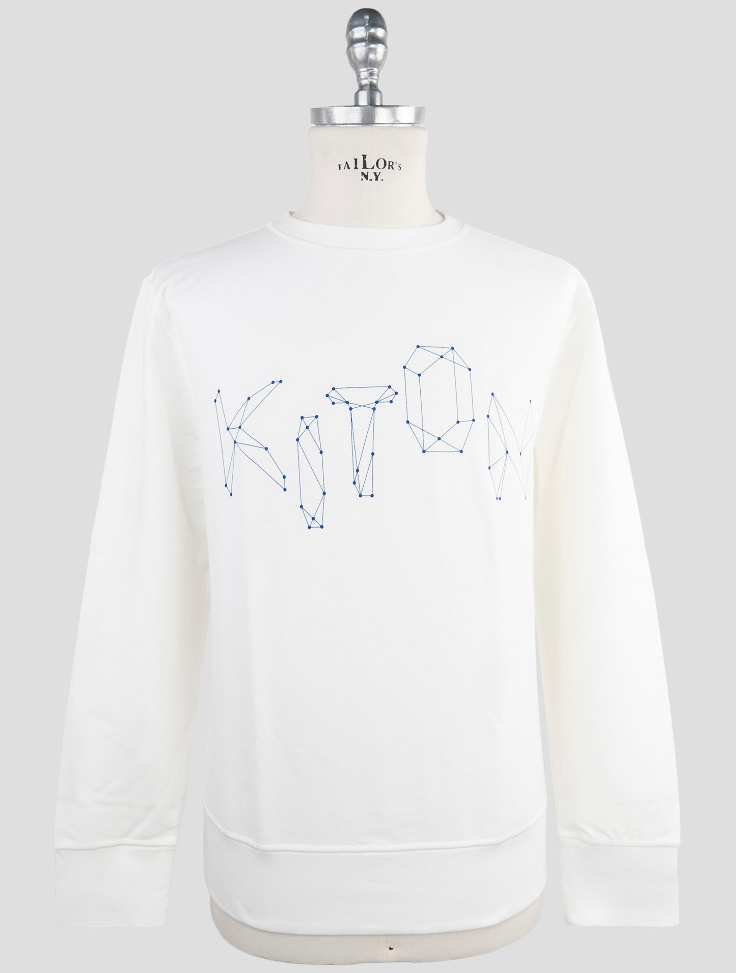 Kiton White Cotton Ea Sweater Crewneck