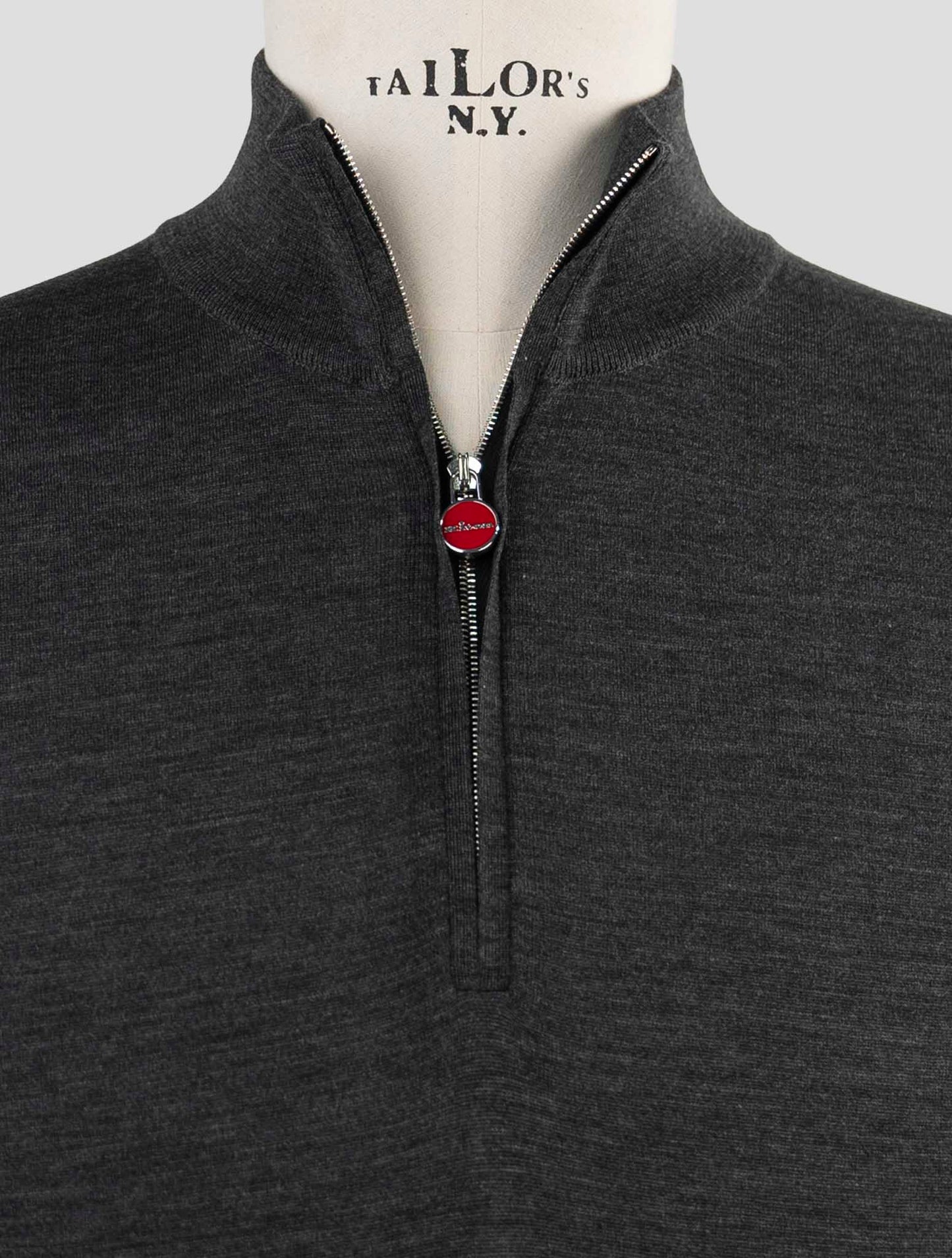 Kiton Dark Gray Wool Sweater Polo
