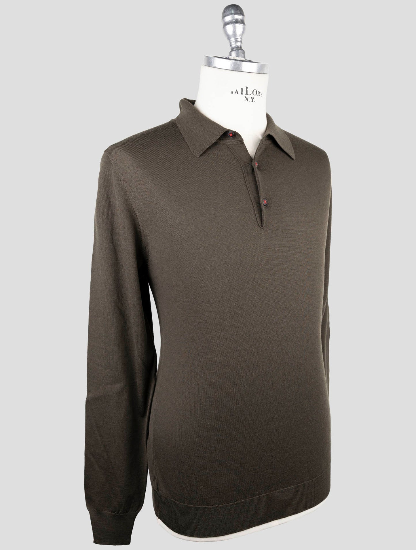 Kiton Green Wool Sweater Polo