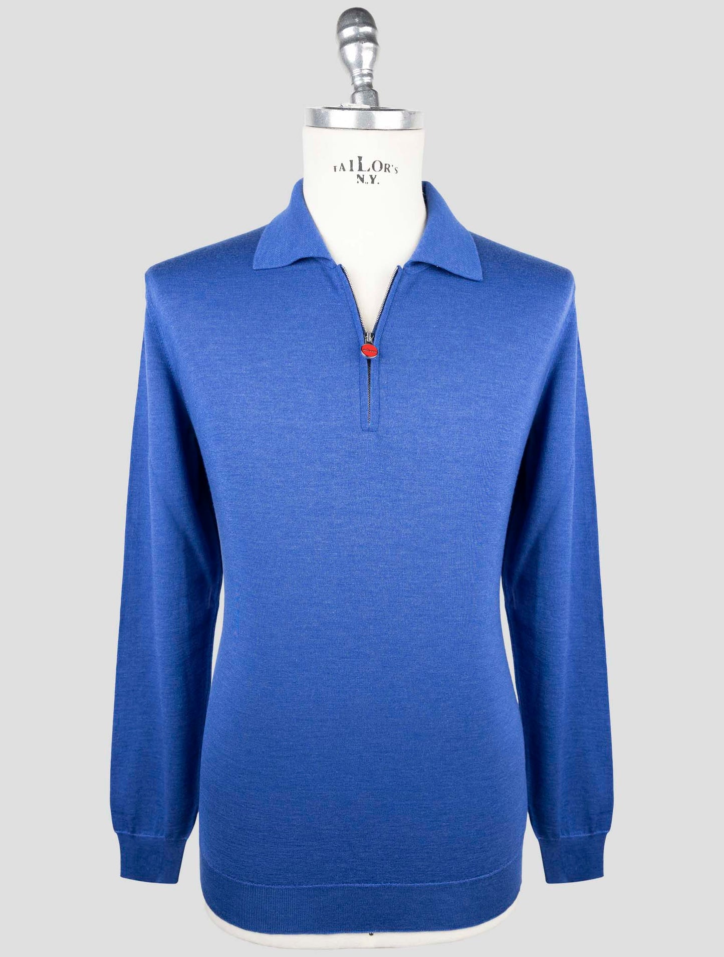 Kiton Blue Cashmere Silk Sweater Polo