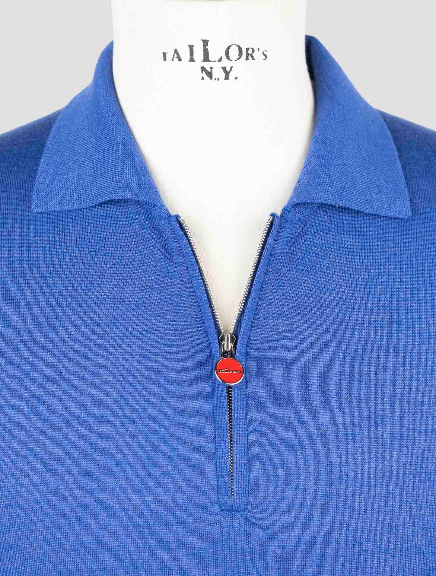 Kiton Blue Cashmere Silk Sweater Polo