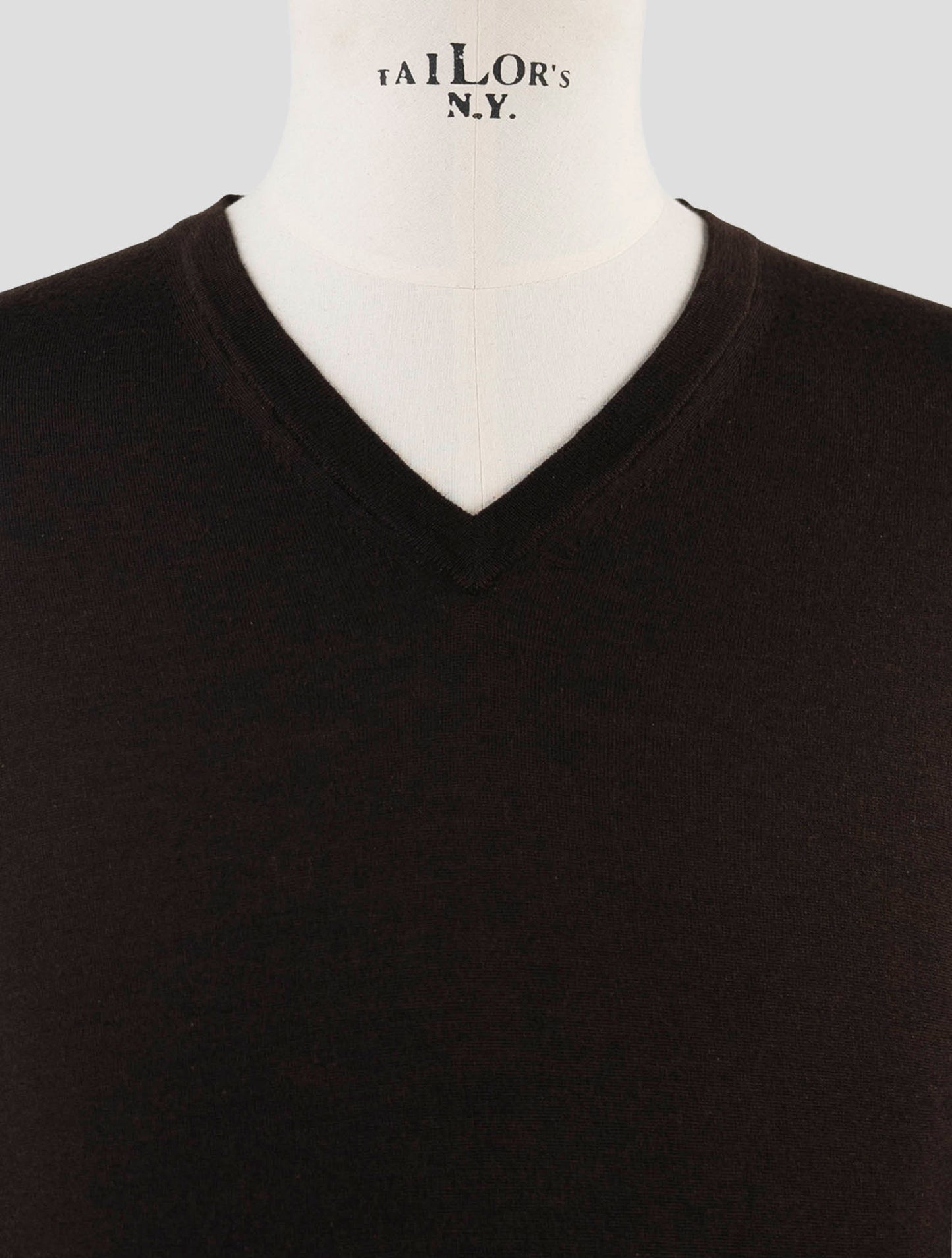 Kiton Brown Cashmere Silk Sweater V-Neck