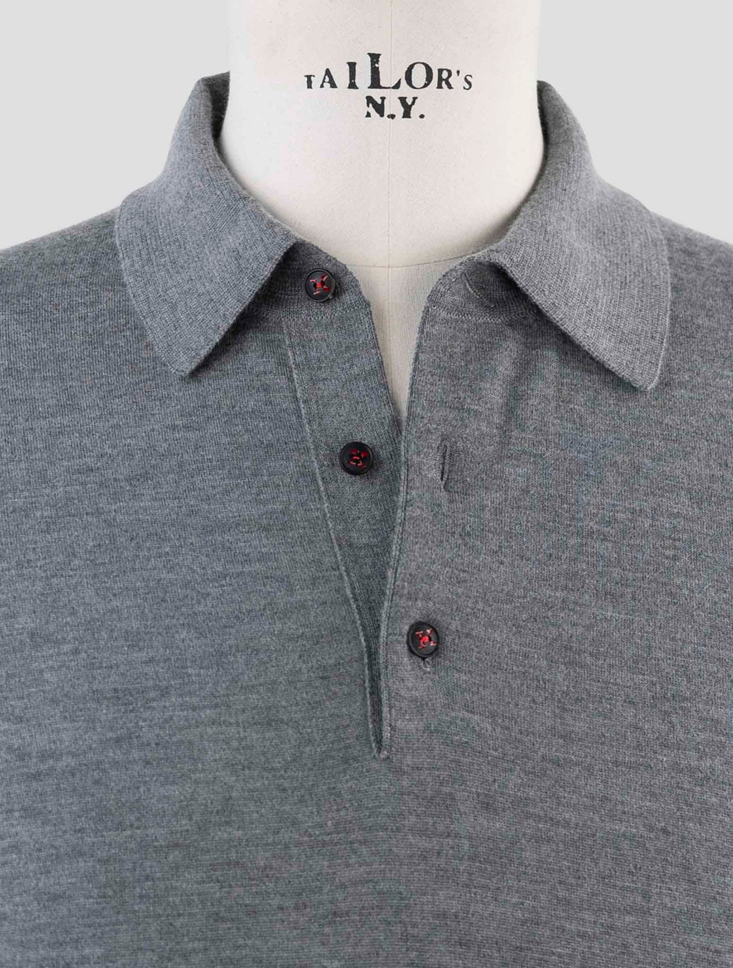 Kiton Gray Cashmere Silk Sweater Polo