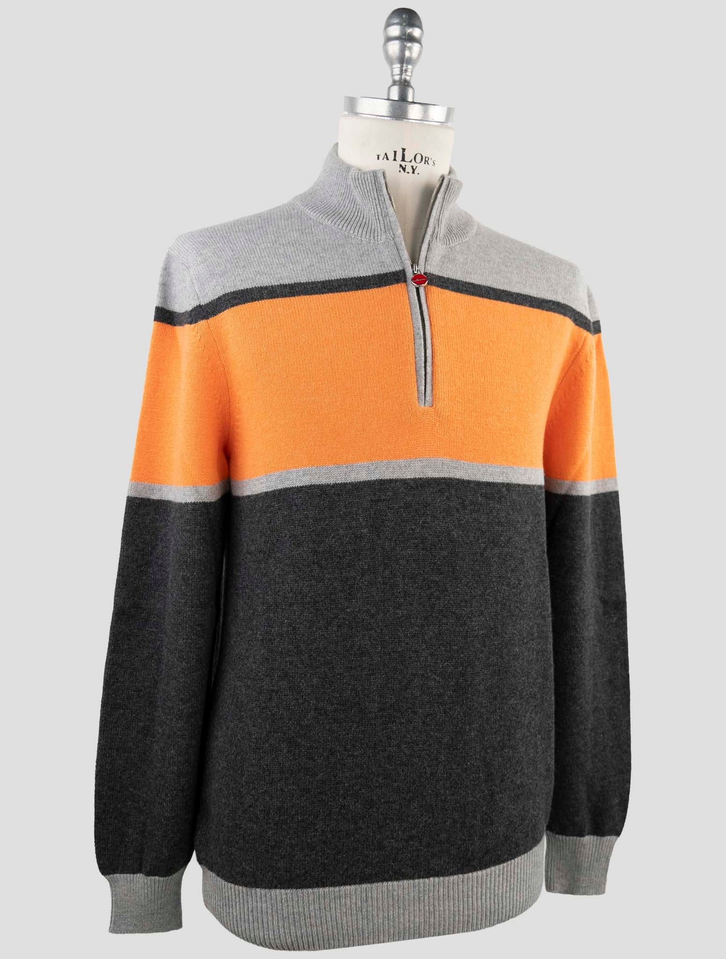 Kiton Multicolor Wool Sweater Half Zip