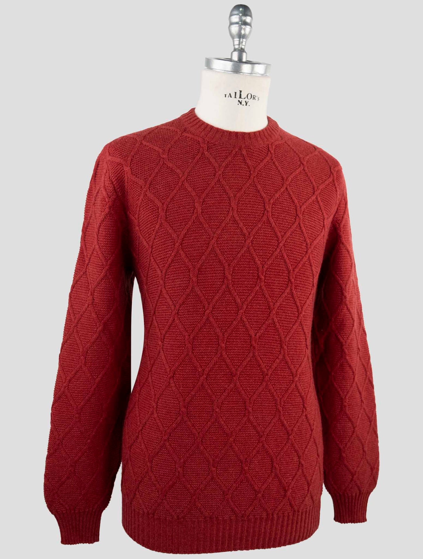 Kiton Red Cashmere Sweater Crewneck