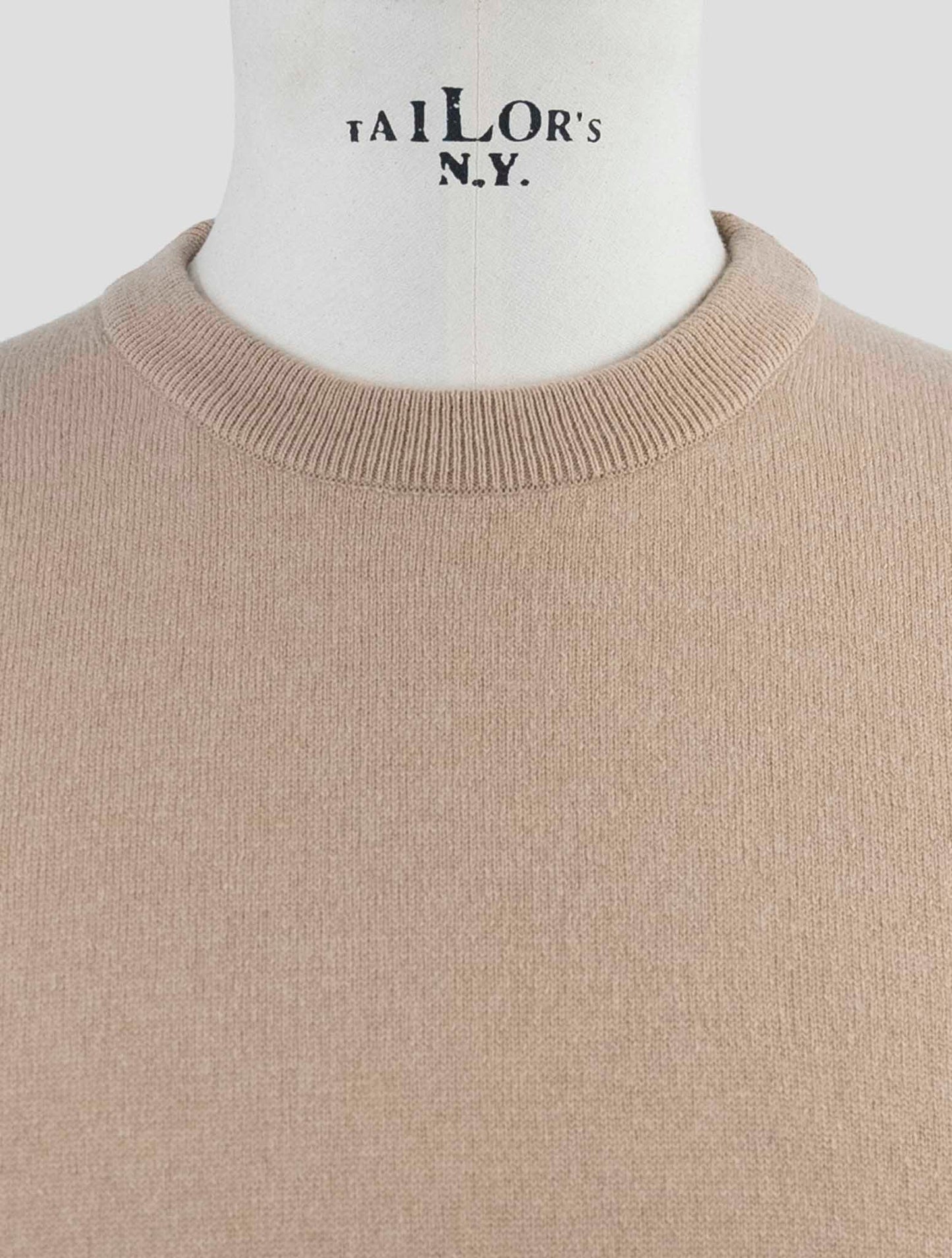 Kiton Beige Wool Sweater Crewneck