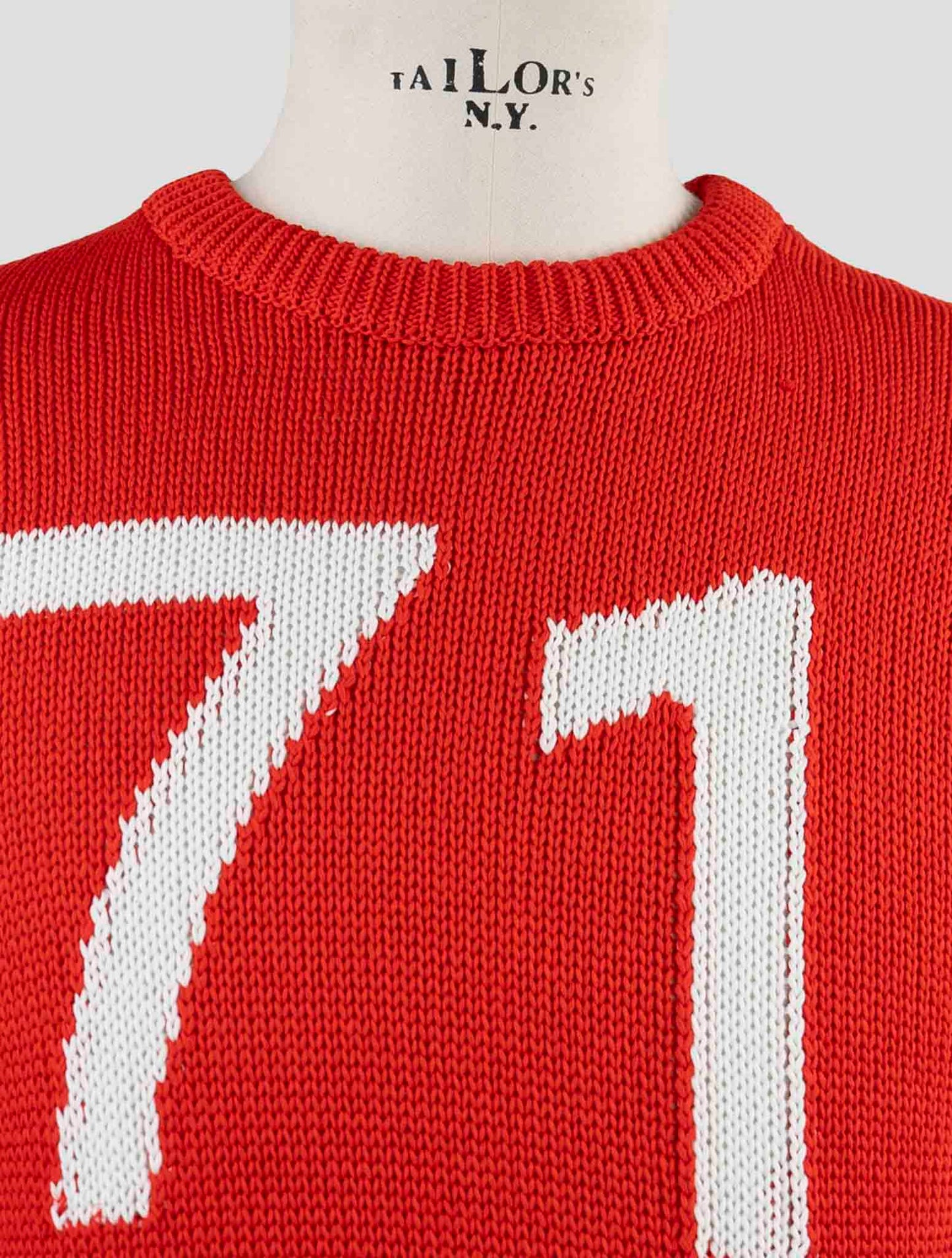 Kiton Red Cotton Sweater Crewneck