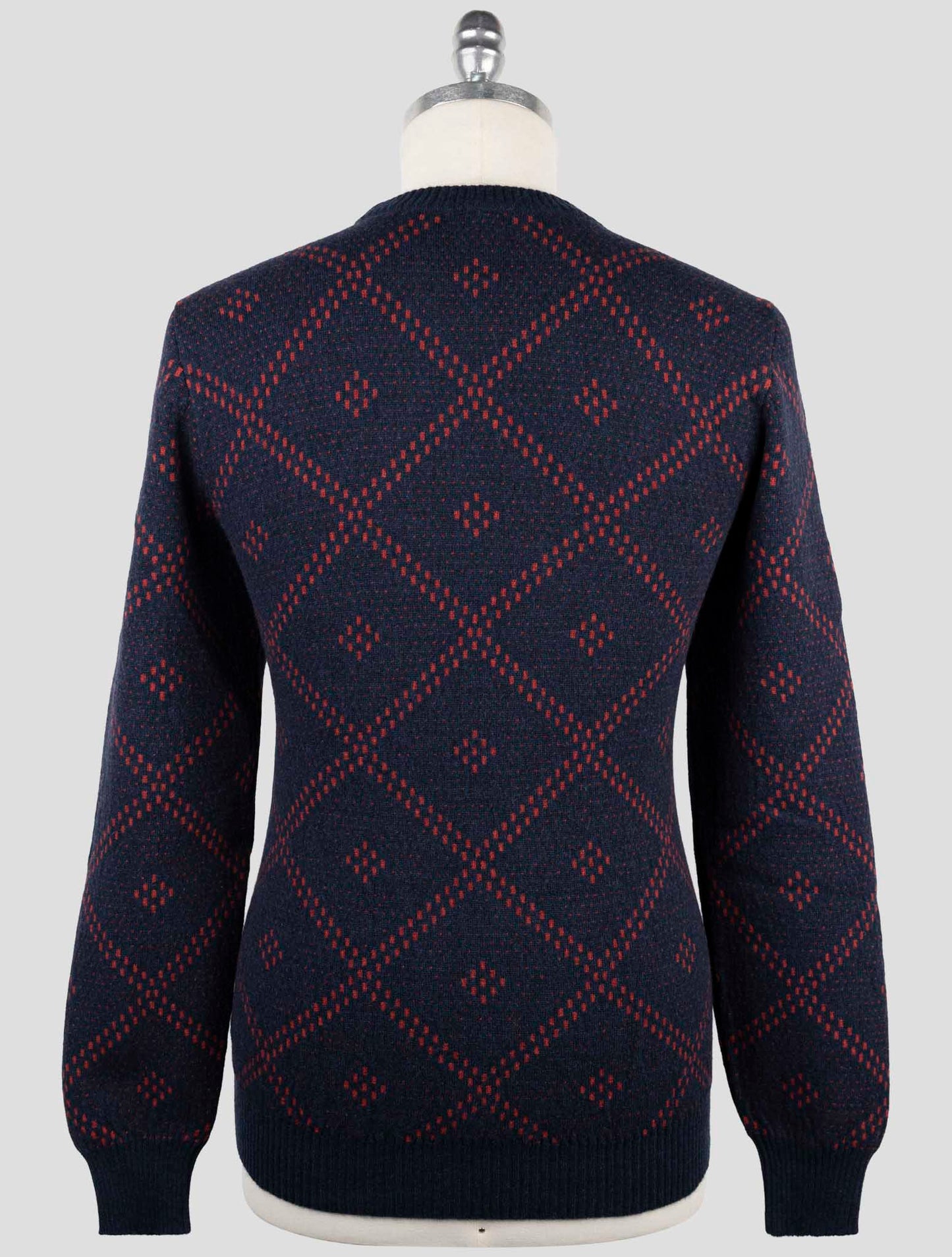 Kiton Red Blue Cashmere Sweater Crewneck