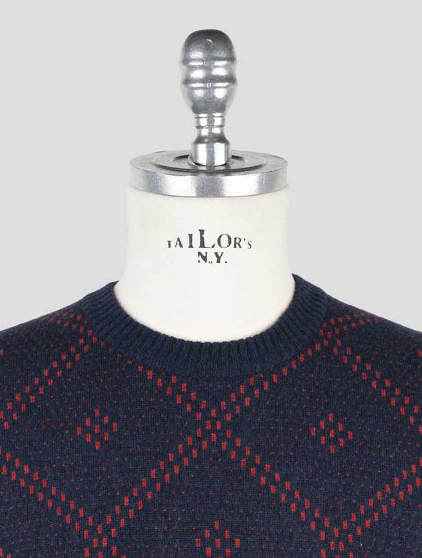 Kiton Red Blue Cashmere Sweater Crewneck
