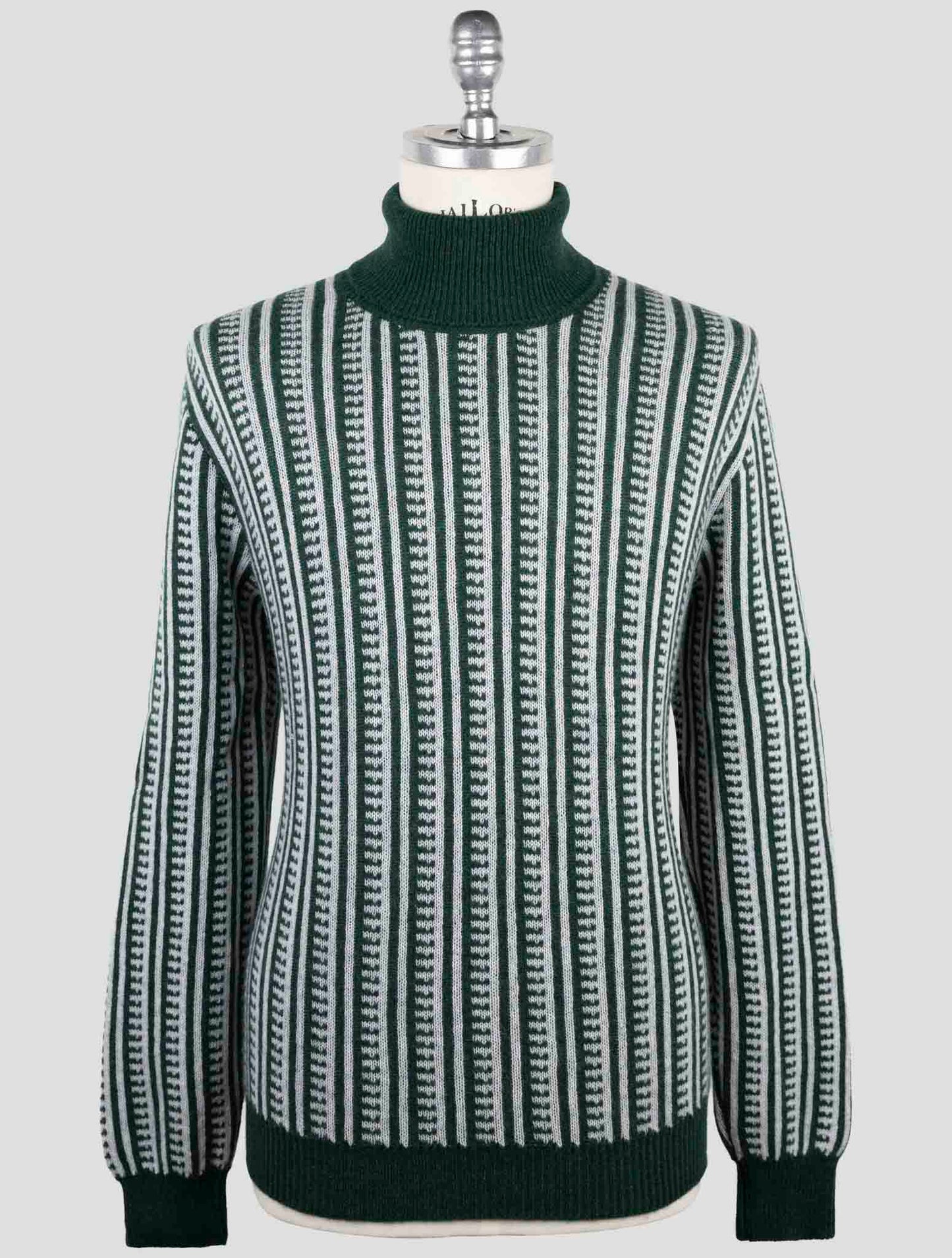 Kiton Green Gray Cashmere Sweater Turtleneck
