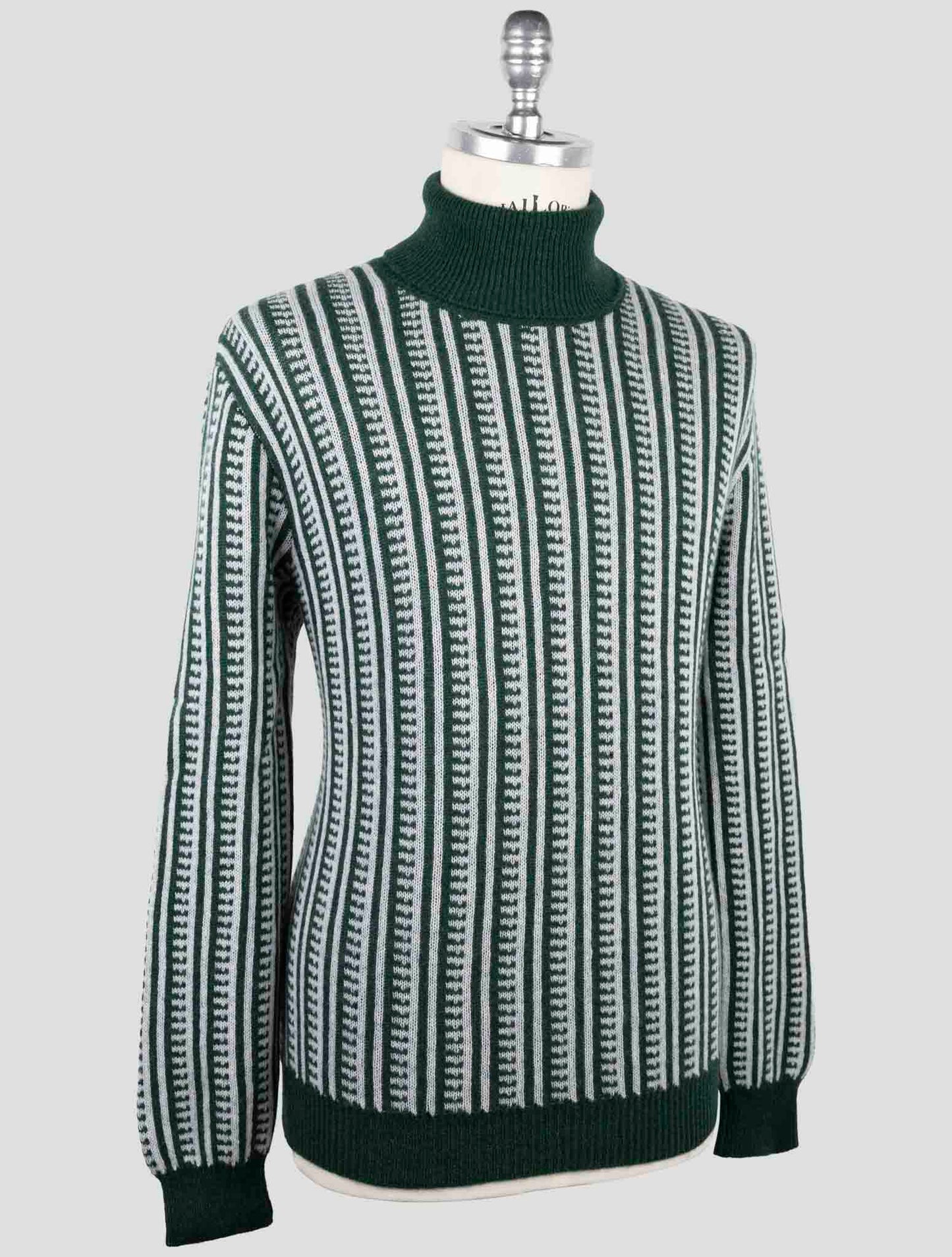 Kiton Green Gray Cashmere Sweater Turtleneck