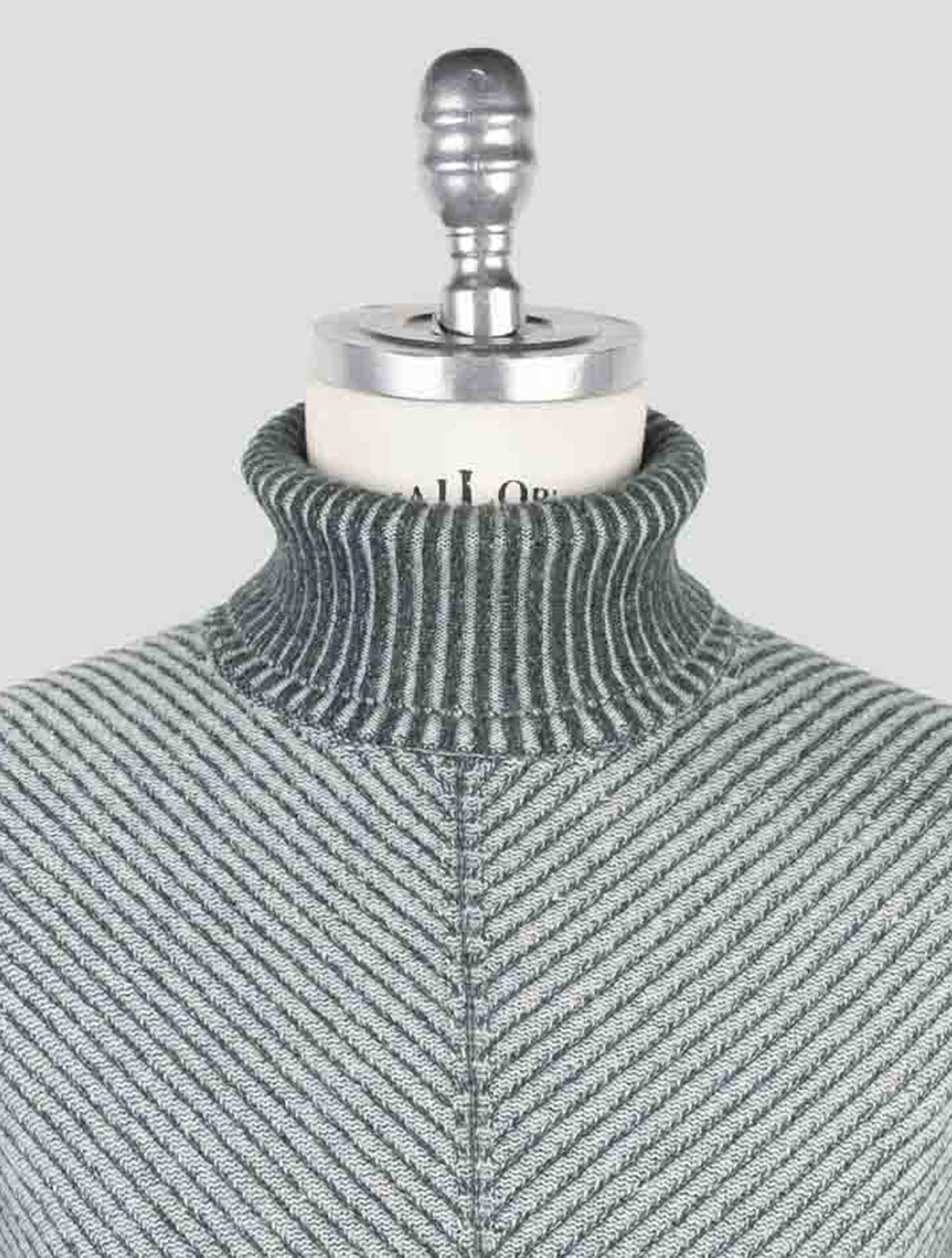 Kiton Green Gray Cashmere Sweater Turtleneck