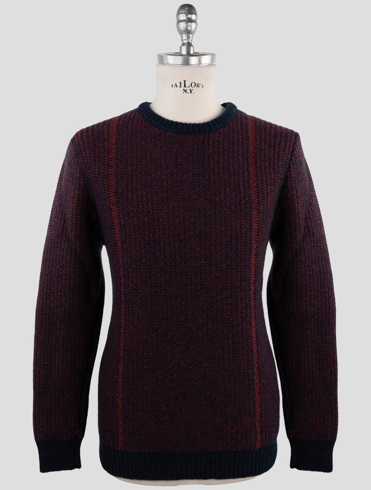 Kiton Red Blue Cashmere Sweater Crewneck