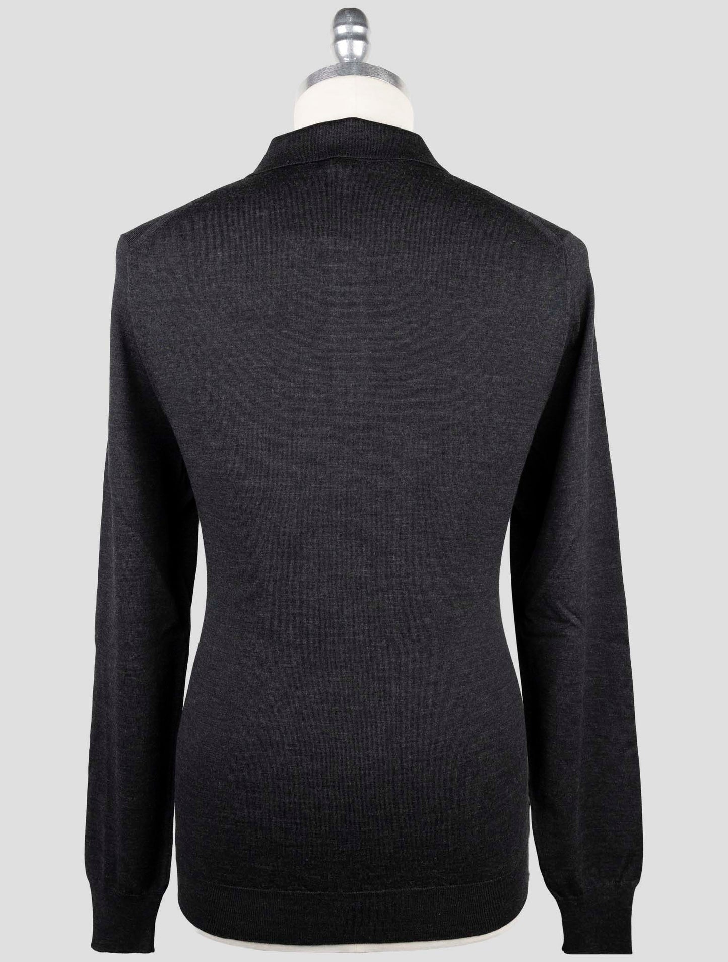 Kiton Dark Gray Wool Sweater Polo