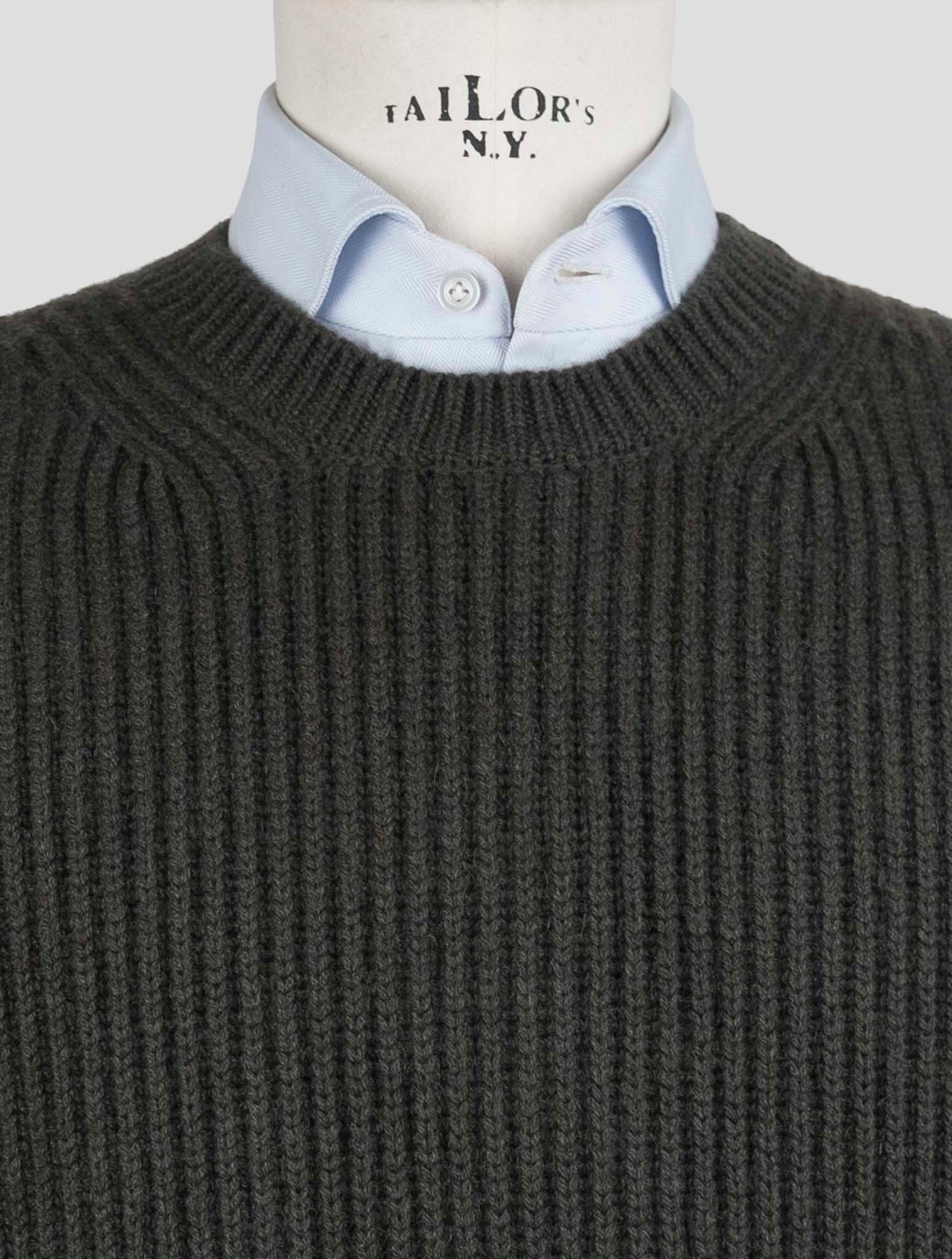 Kiton Green Cashmere Sweater Crewneck