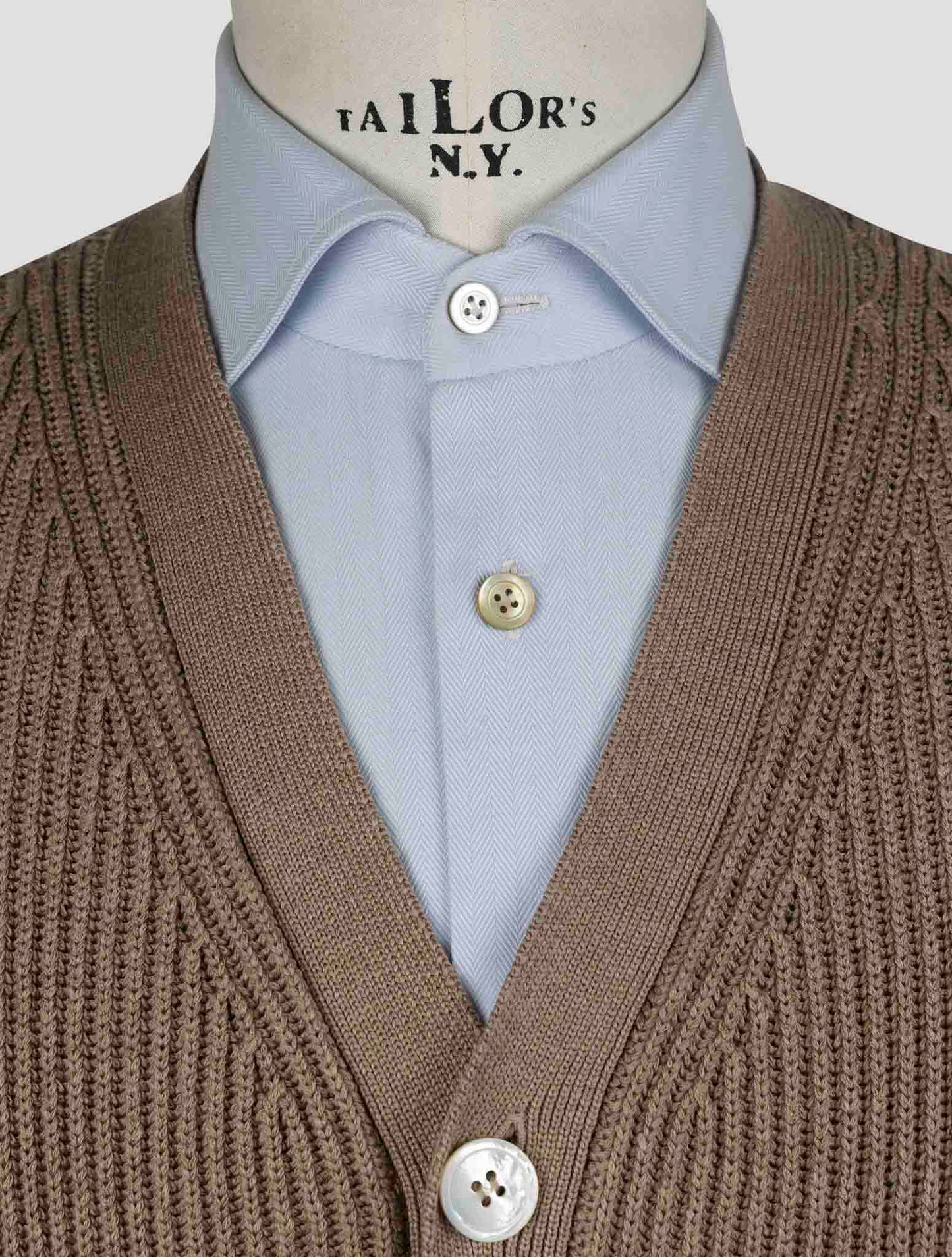 Kiton Brown Silk Cotton Sweater Cardigan