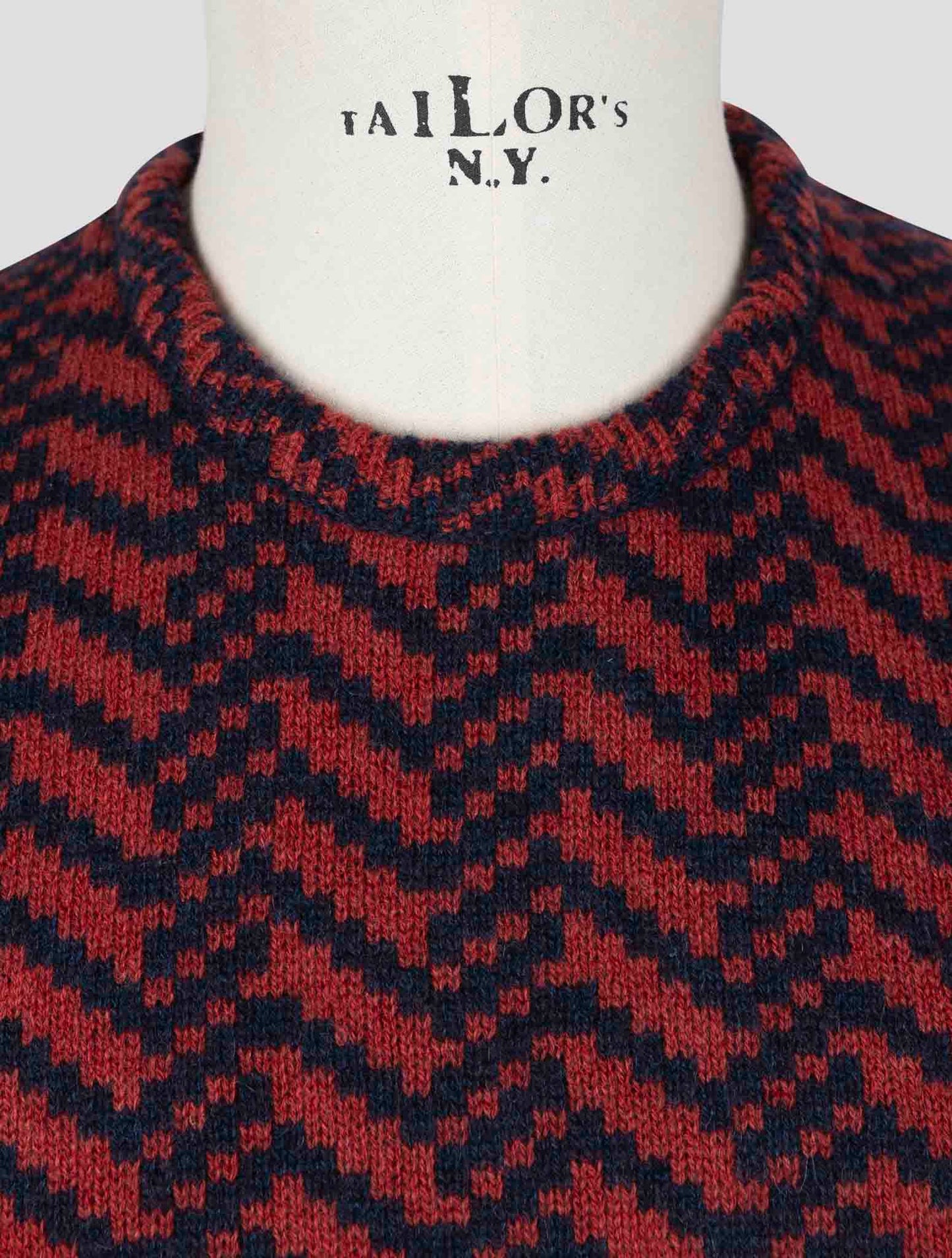 Kiton Red Blue Cashmere Sweater Crewneck