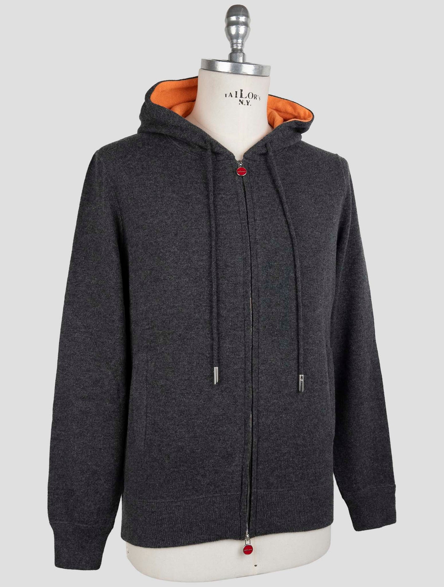 Kiton Dark Gray Cashmere Sweater Full Zip