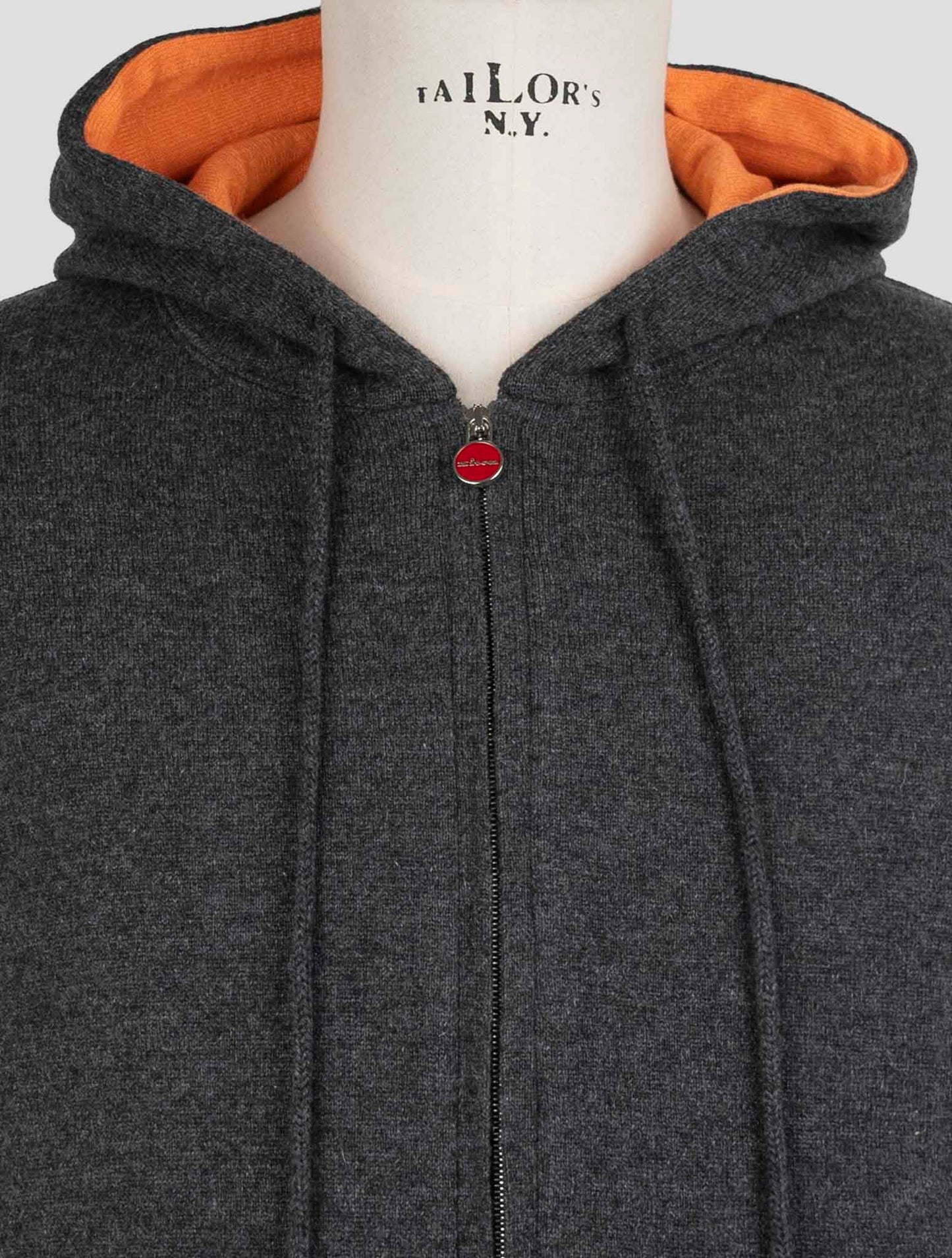 Kiton Dark Gray Cashmere Sweater Full Zip