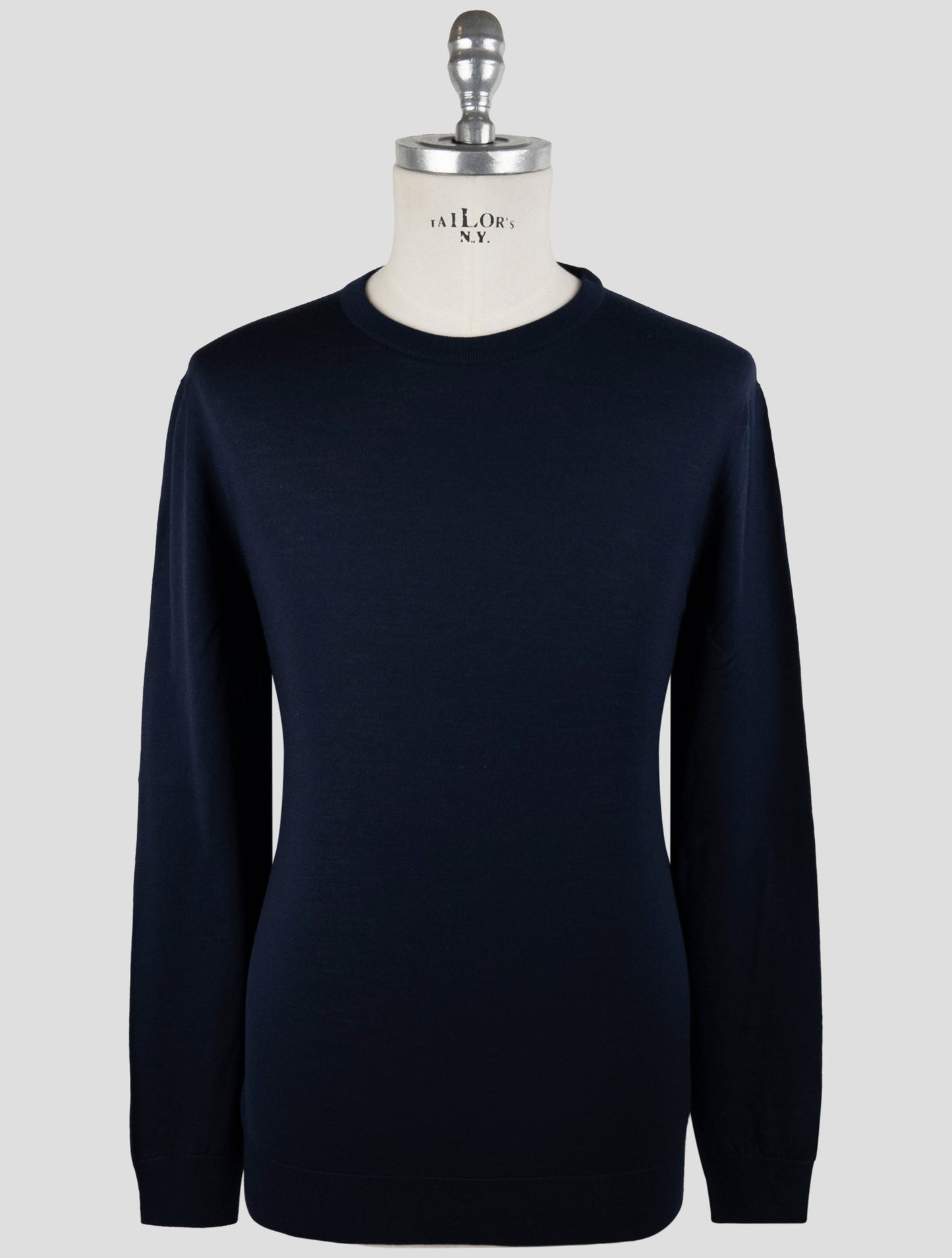 Kiton Blue Wool Sweater Crewneck