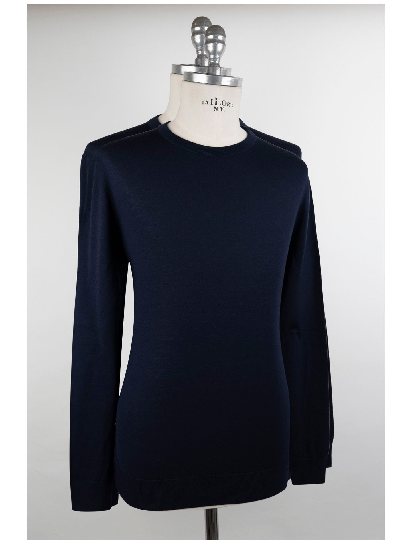 Kiton Blue Wool Sweater Crewneck