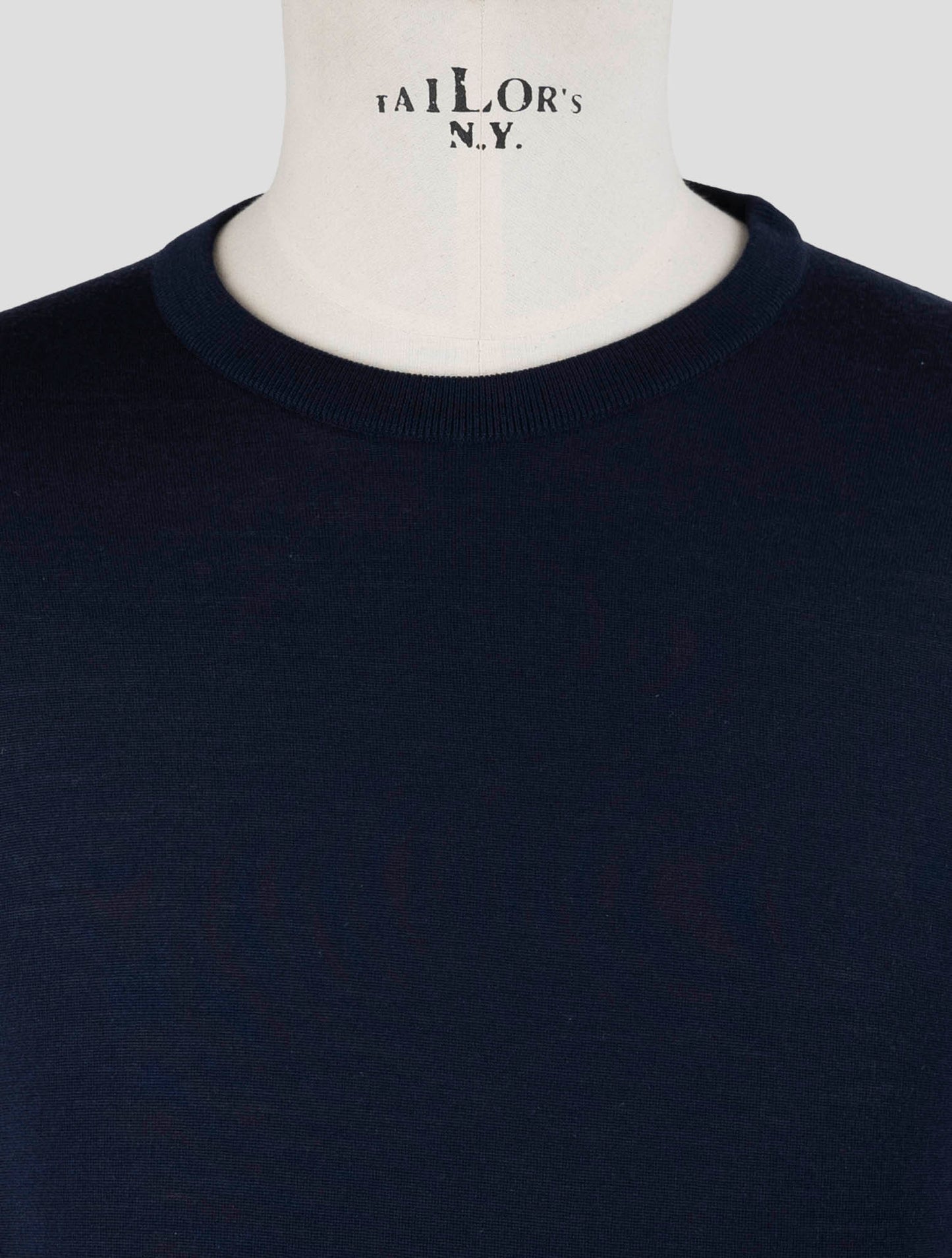 Kiton Blue Wool Sweater Crewneck