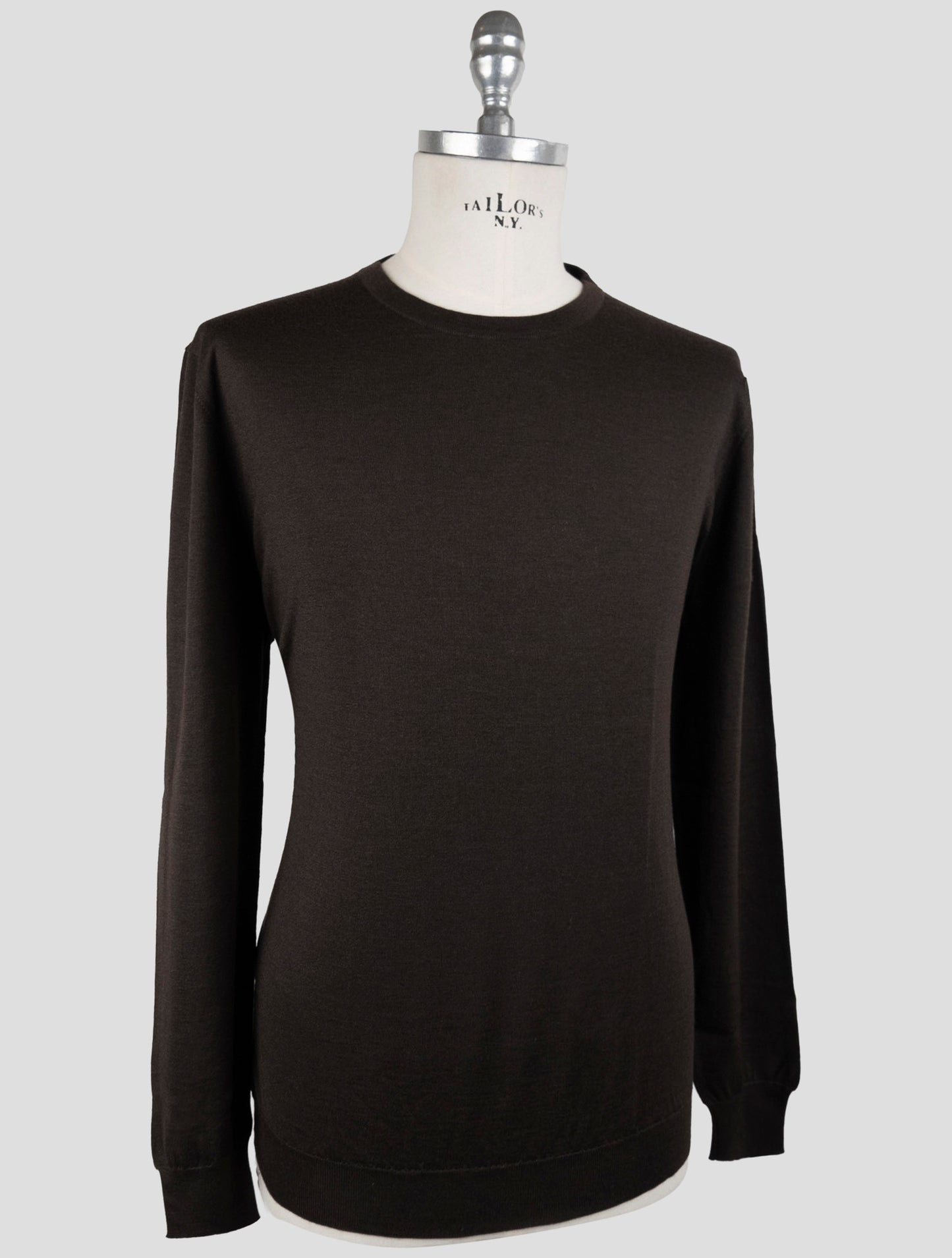 Kiton Brown Cashmere Silk Sweater Crewneck