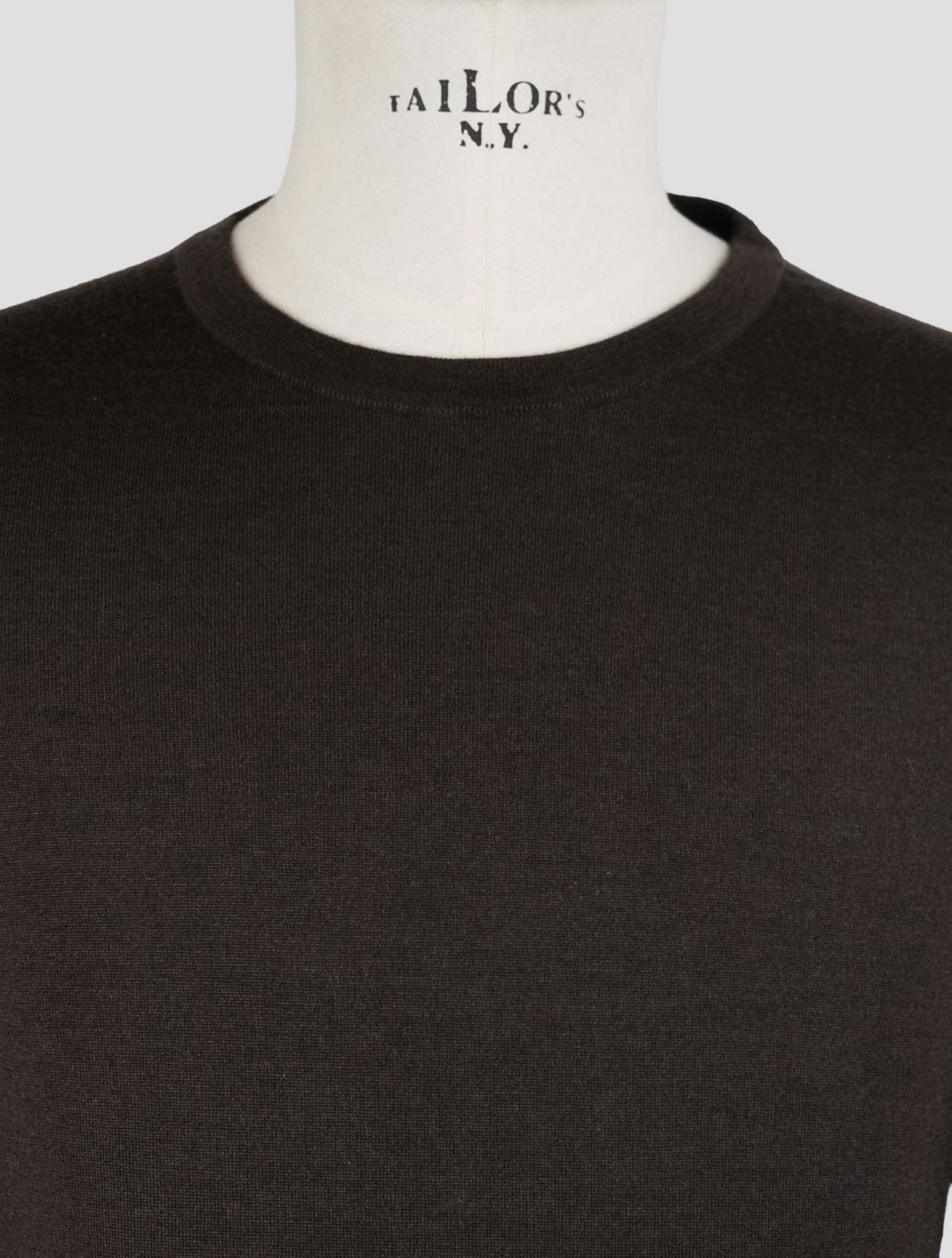 Kiton Brown Cashmere Silk Sweater Crewneck