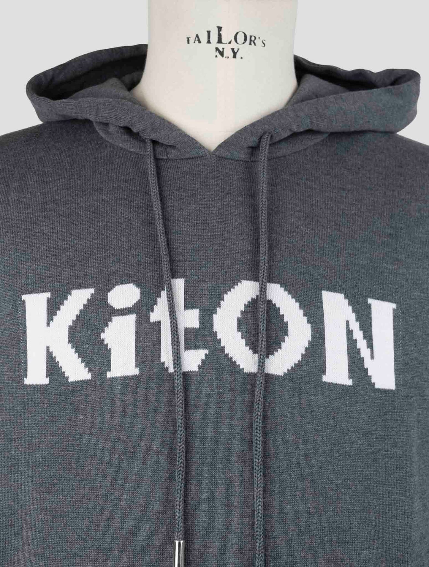 Kiton Gray Cotton Sweater Hoodie