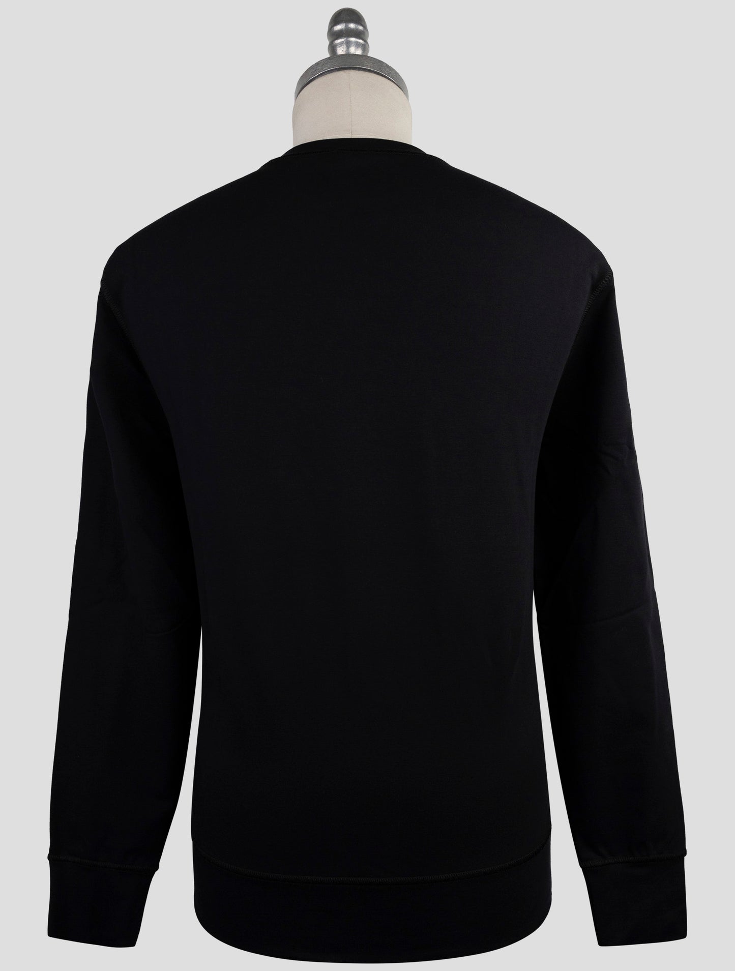 Kiton Black Cotton Ea Sweater Crewneck
