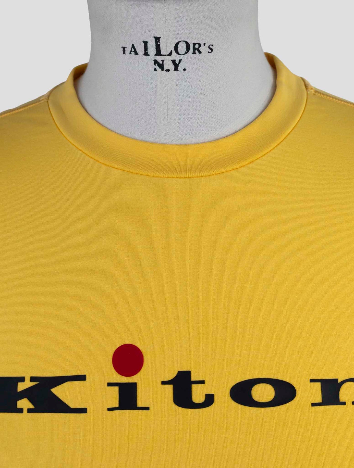 Kiton Yellow Cotton Ea Sweater Crewneck