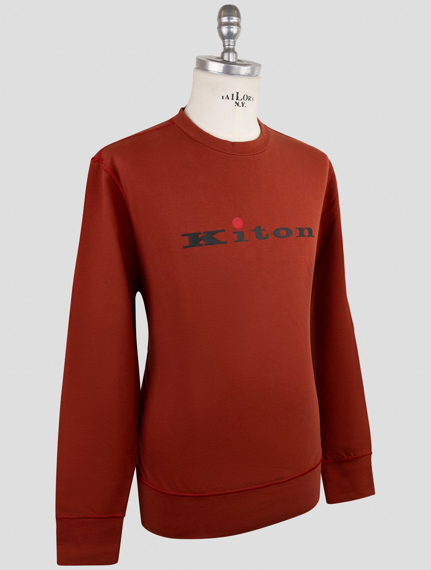 Kiton Red Cotton Ea Sweater Crewneck