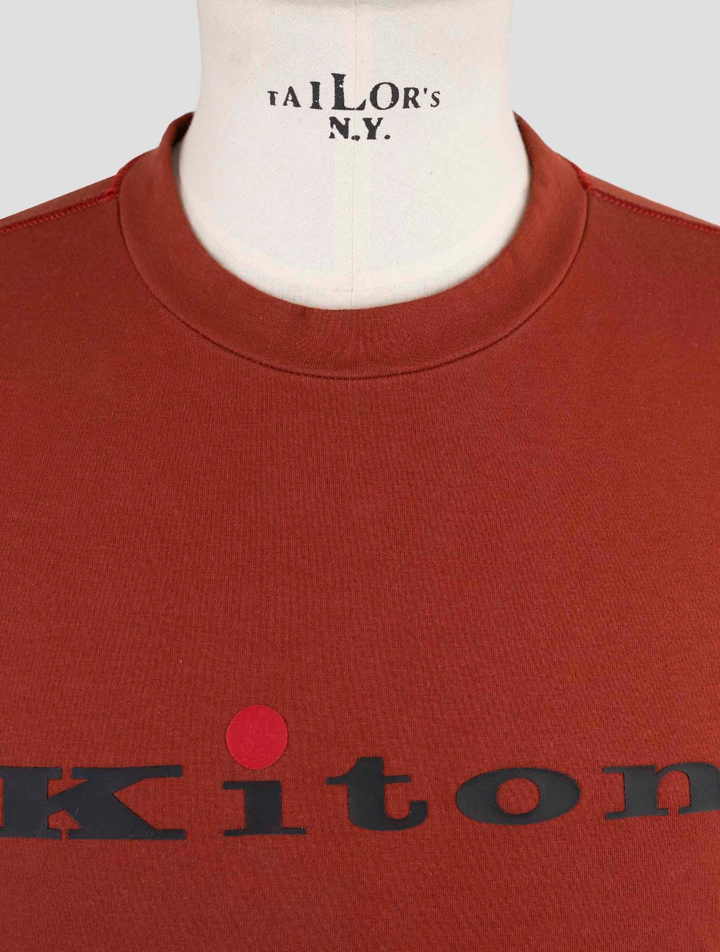 Kiton Red Cotton Ea Sweater Crewneck