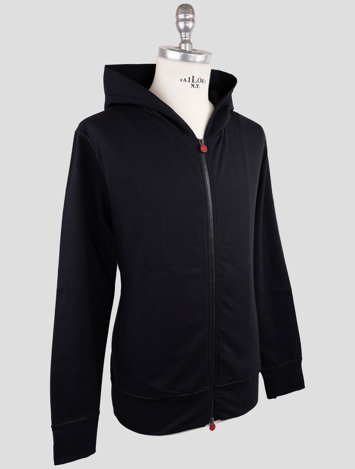 Kiton Black Cotton Ea Sweater Full Zip