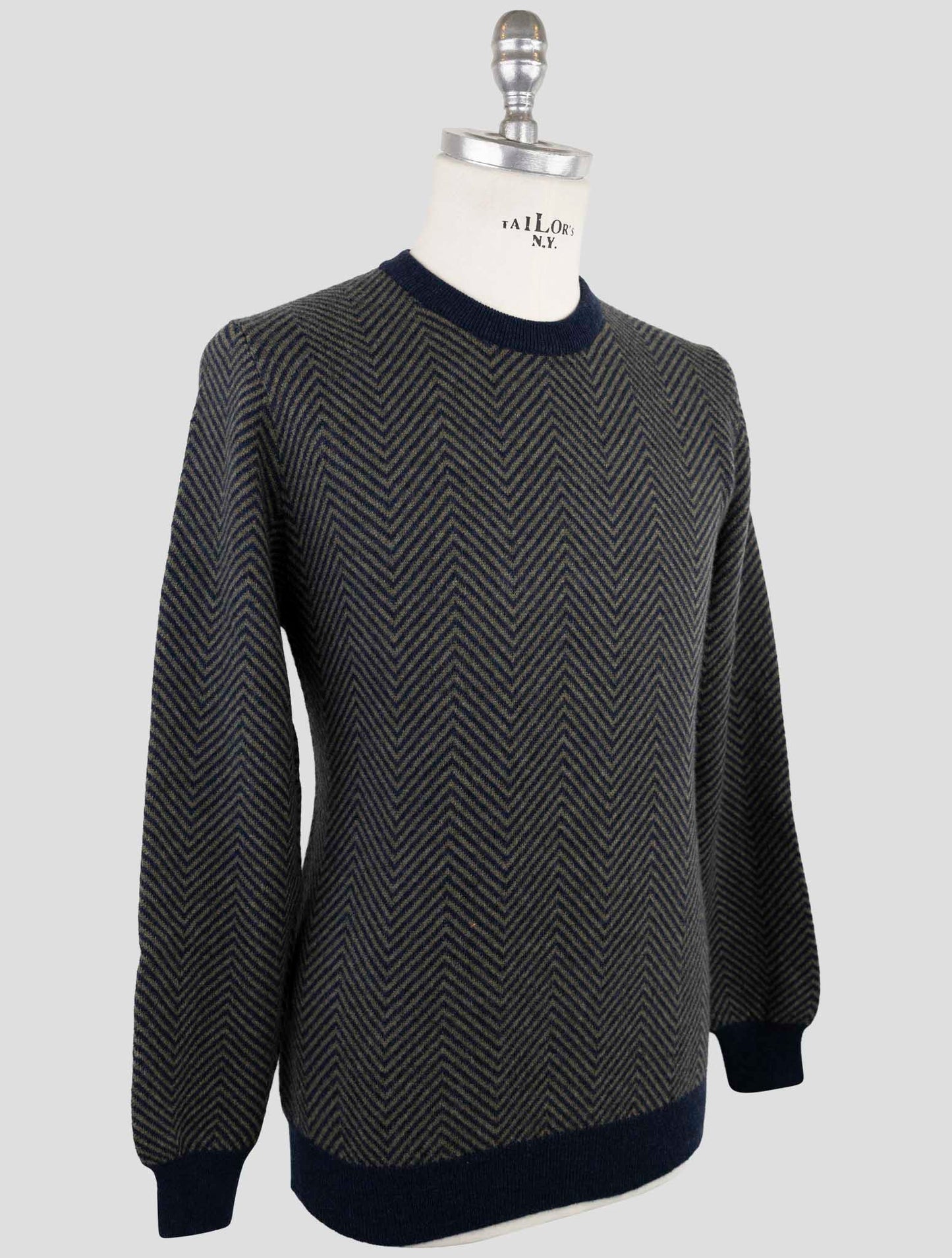 Kiton Blue Green Cashmere Sweater Crewneck