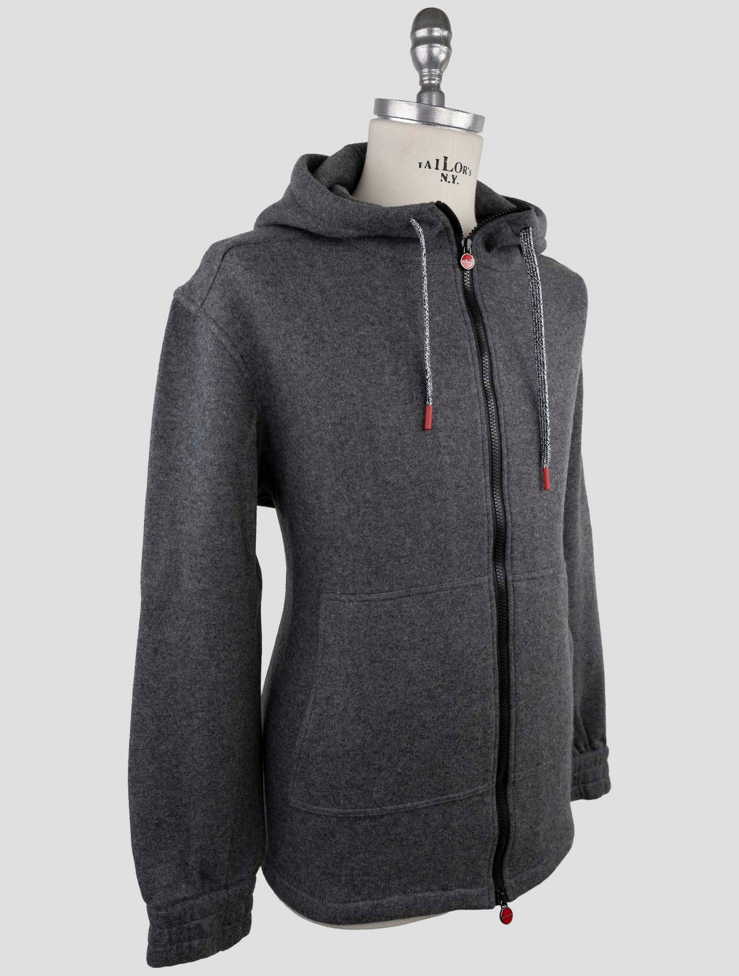 Kiton Gray Cashmere Pa Sweater Full Zip