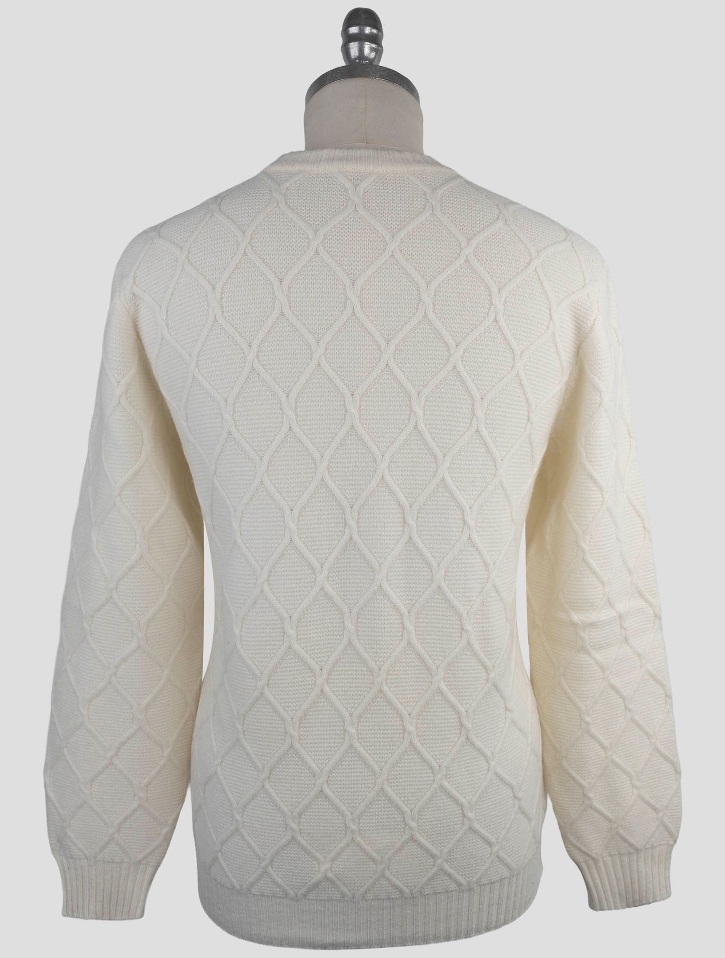 Kiton White Wool Sweater Crewneck