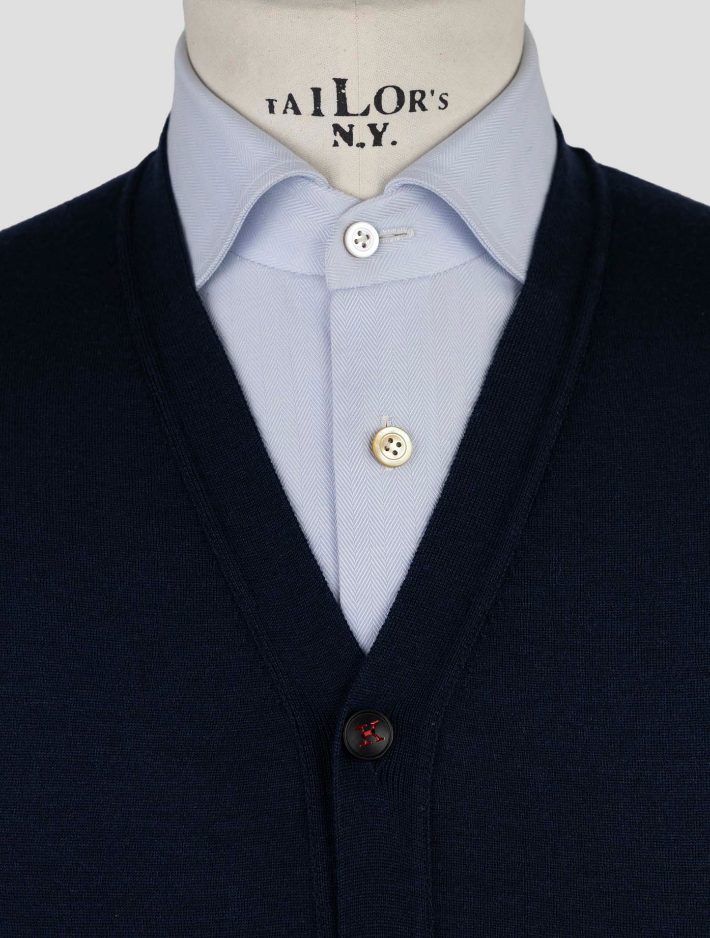 Kiton Blue Cashmere Silk Sweater Cardigan
