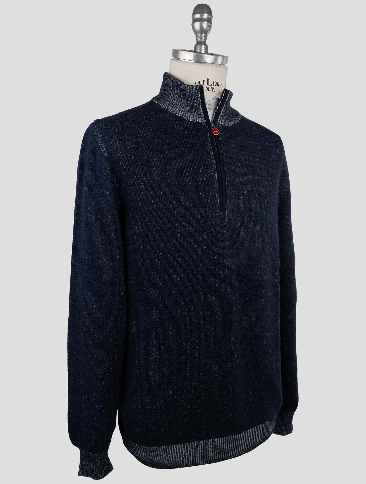 Kiton Blue Cashmere Sweater Full Zip