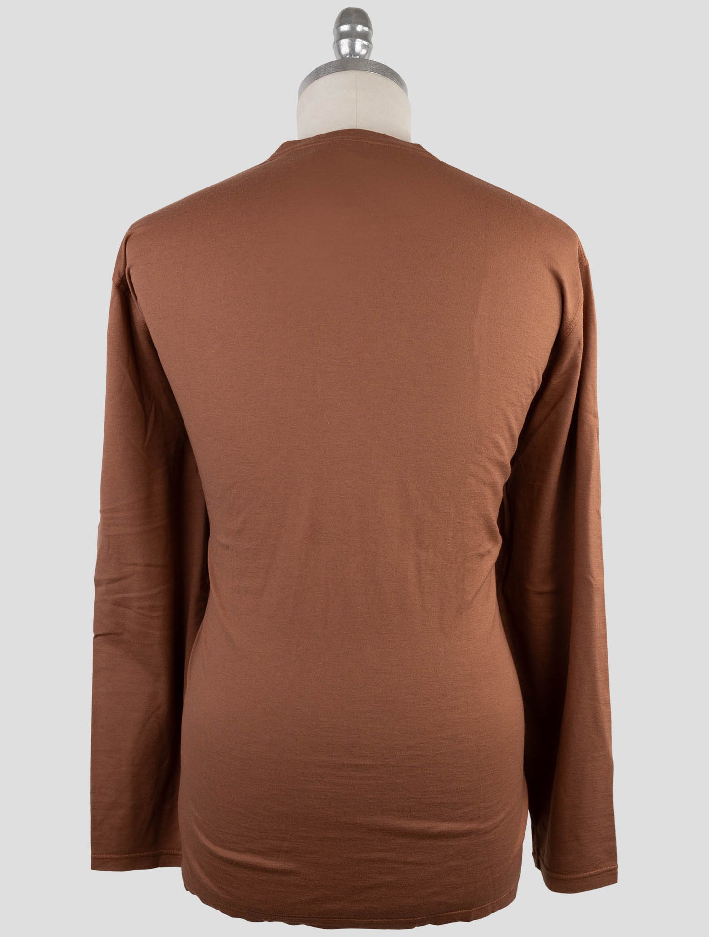 Kiton Brown Cotton Cashmere Sweater Crewneck