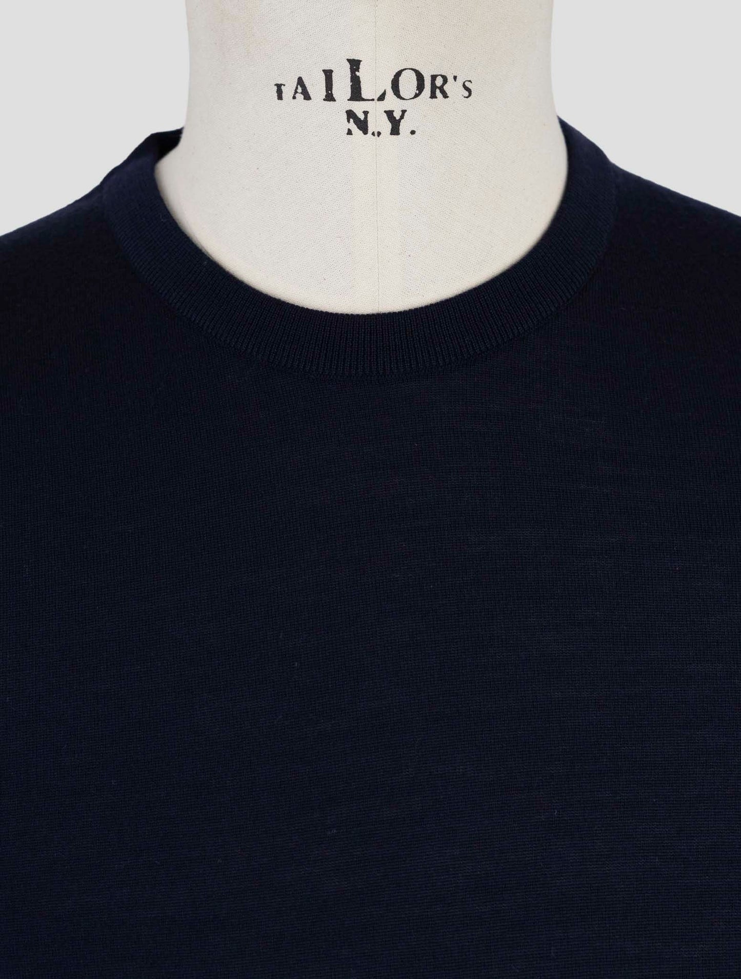 Kiton Blue Wool Sweater Crewneck
